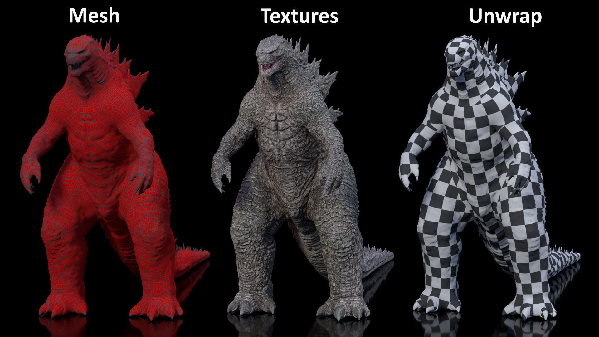 Monster Godzilla Rigged for Cinema 4D 3D model_24