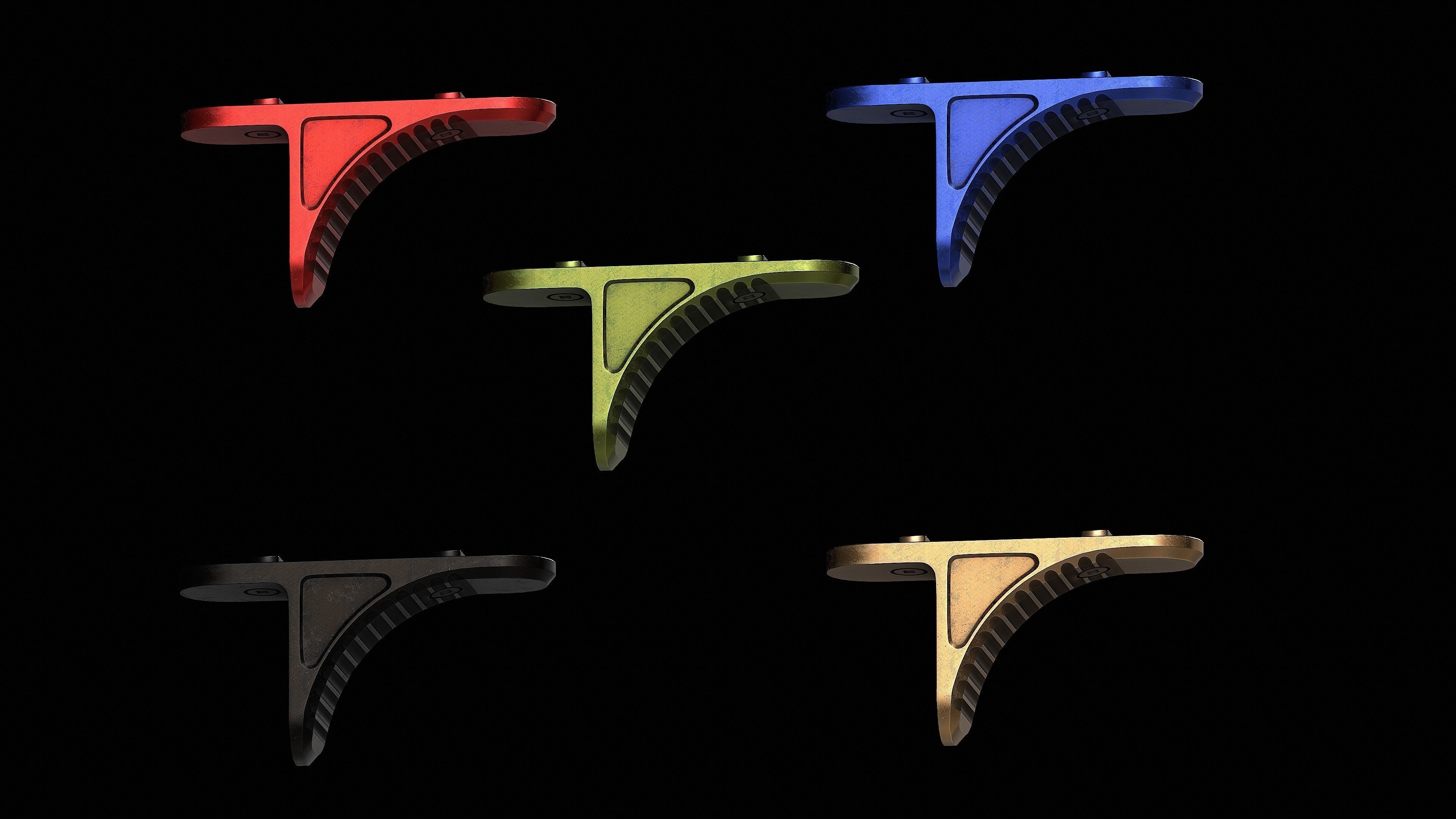 True North Concepts GripStop- Standard M-LOK Low-poly 3D model_9