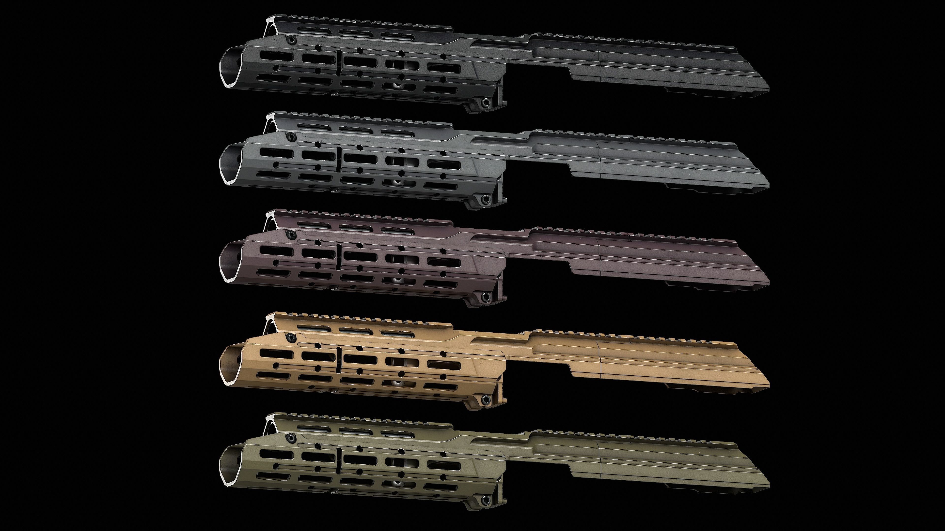 MK3 Chassis System AK 74 AK 103 Low-poly 3D model_14