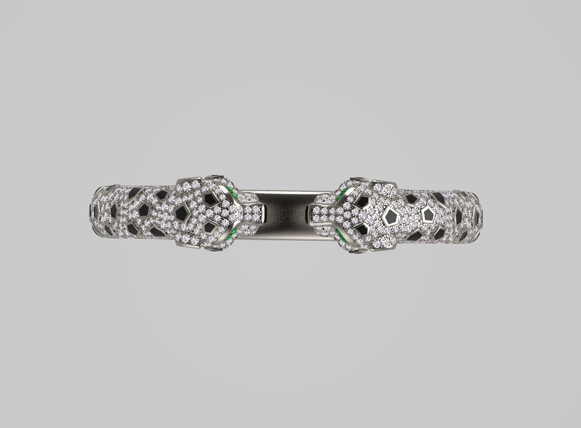 bracelet panther 3D print model_2
