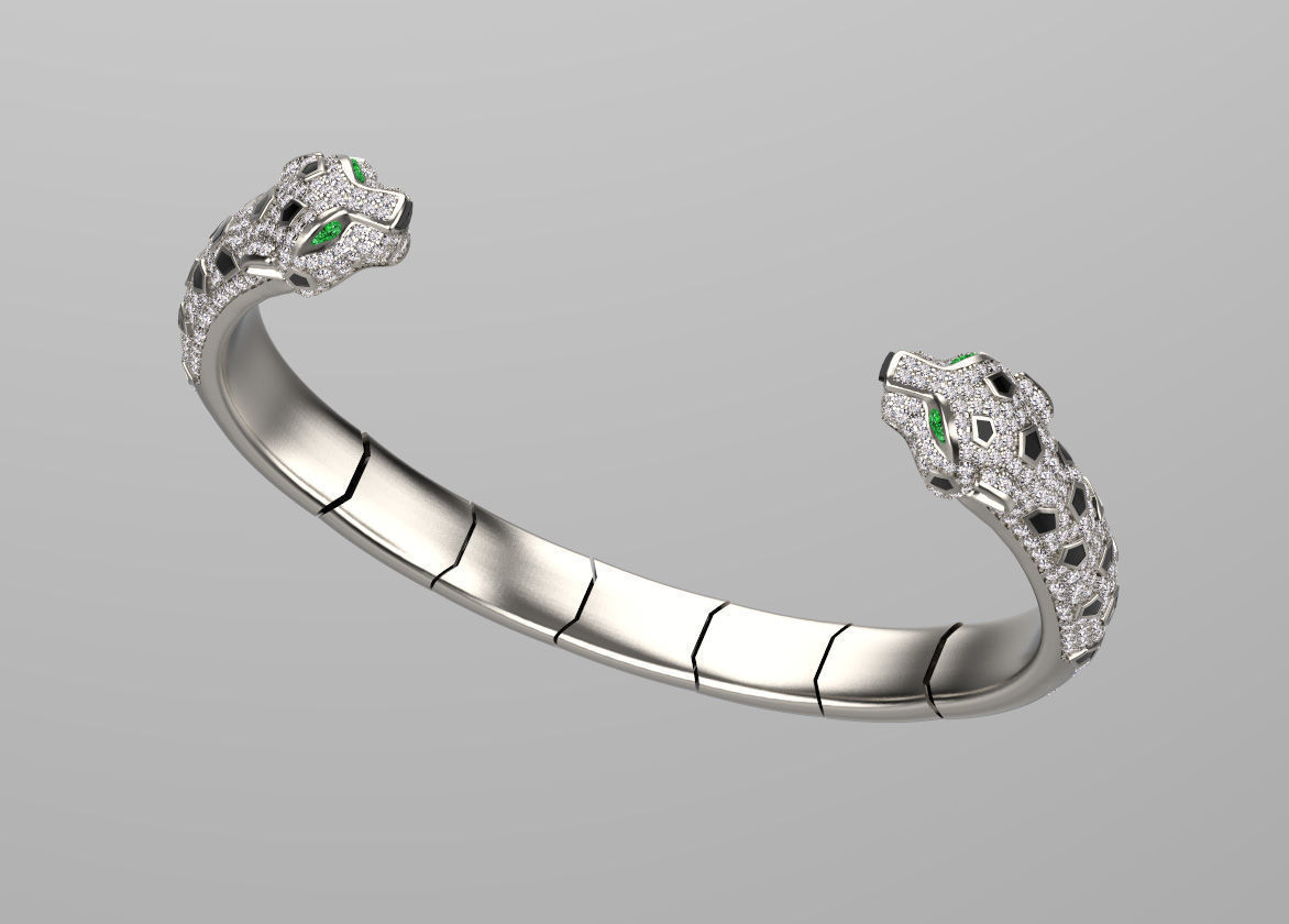 bracelet panther 3D print model_3