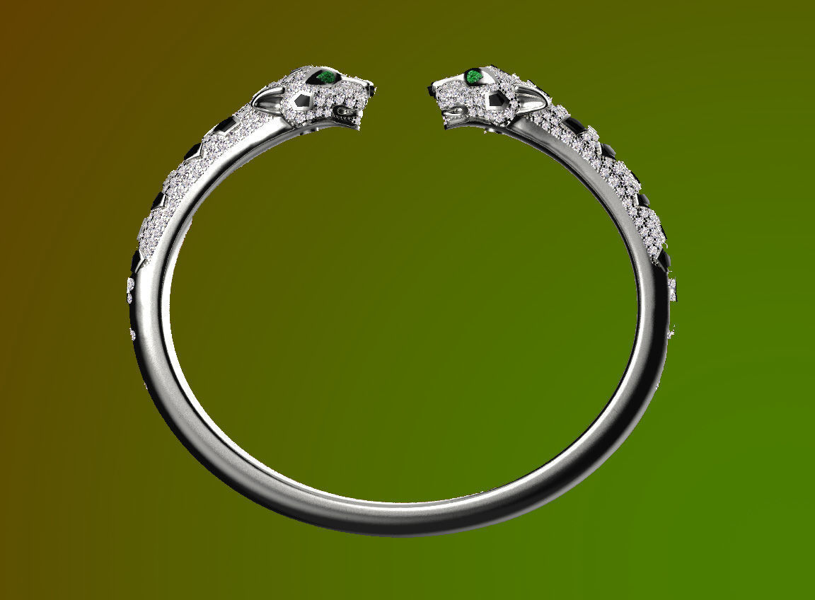 bracelet panther 3D print model_8