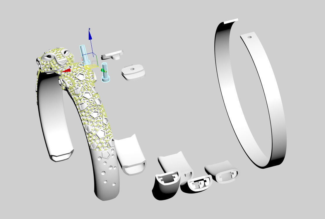 bracelet panther 3D print model_19