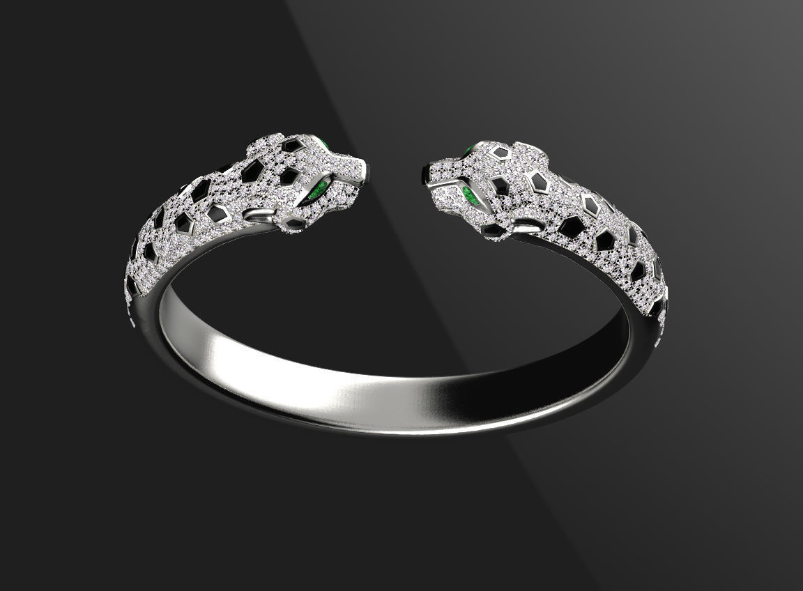 bracelet panther 3D print model_6