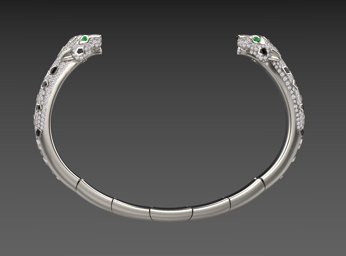 bracelet panther 3D print model_17