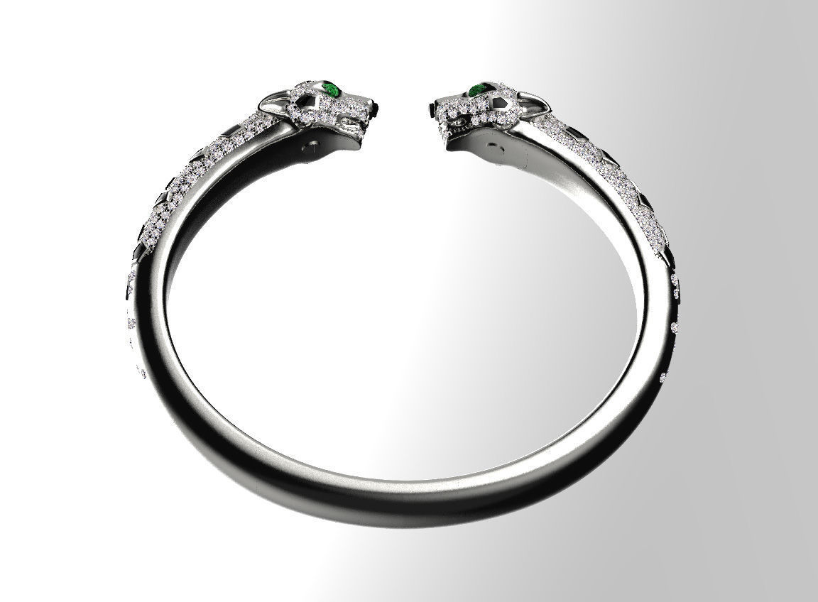bracelet panther 3D print model_4