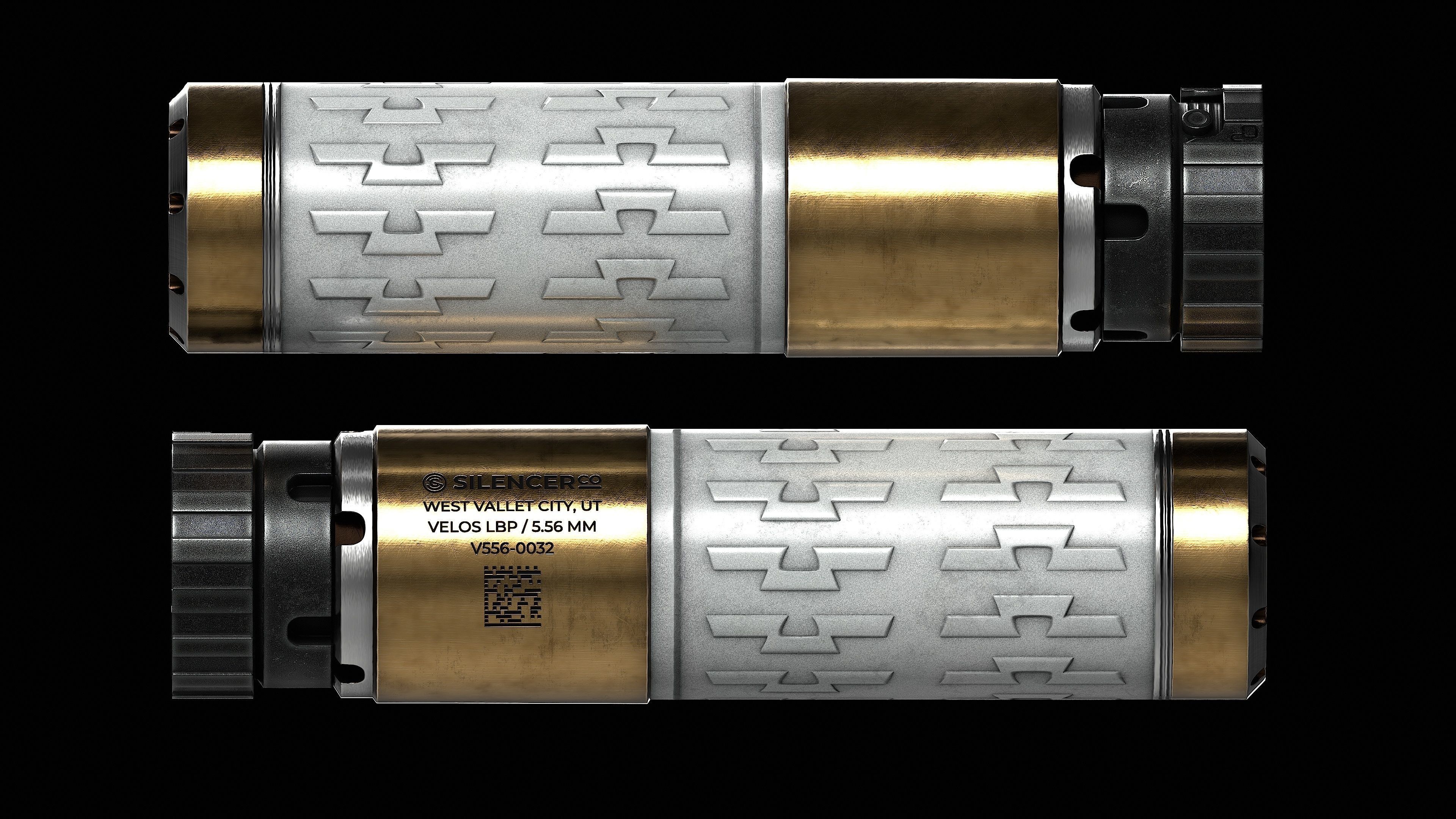 Suppressor SilencerCo Velos LBP Low-poly 3D model_11
