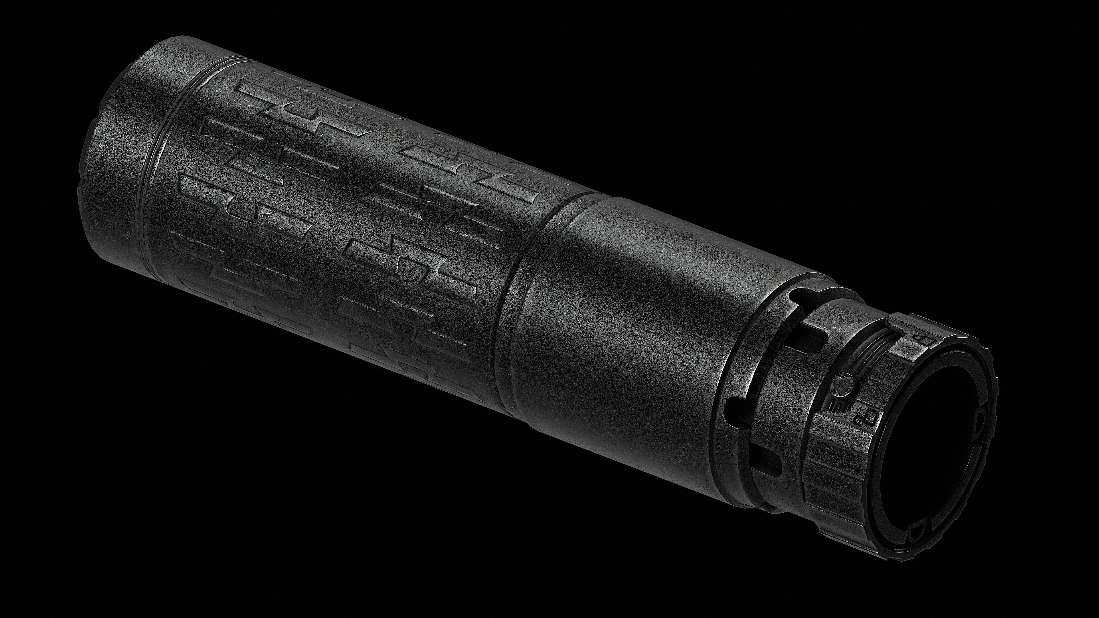 Suppressor SilencerCo Velos LBP Low-poly 3D model_9