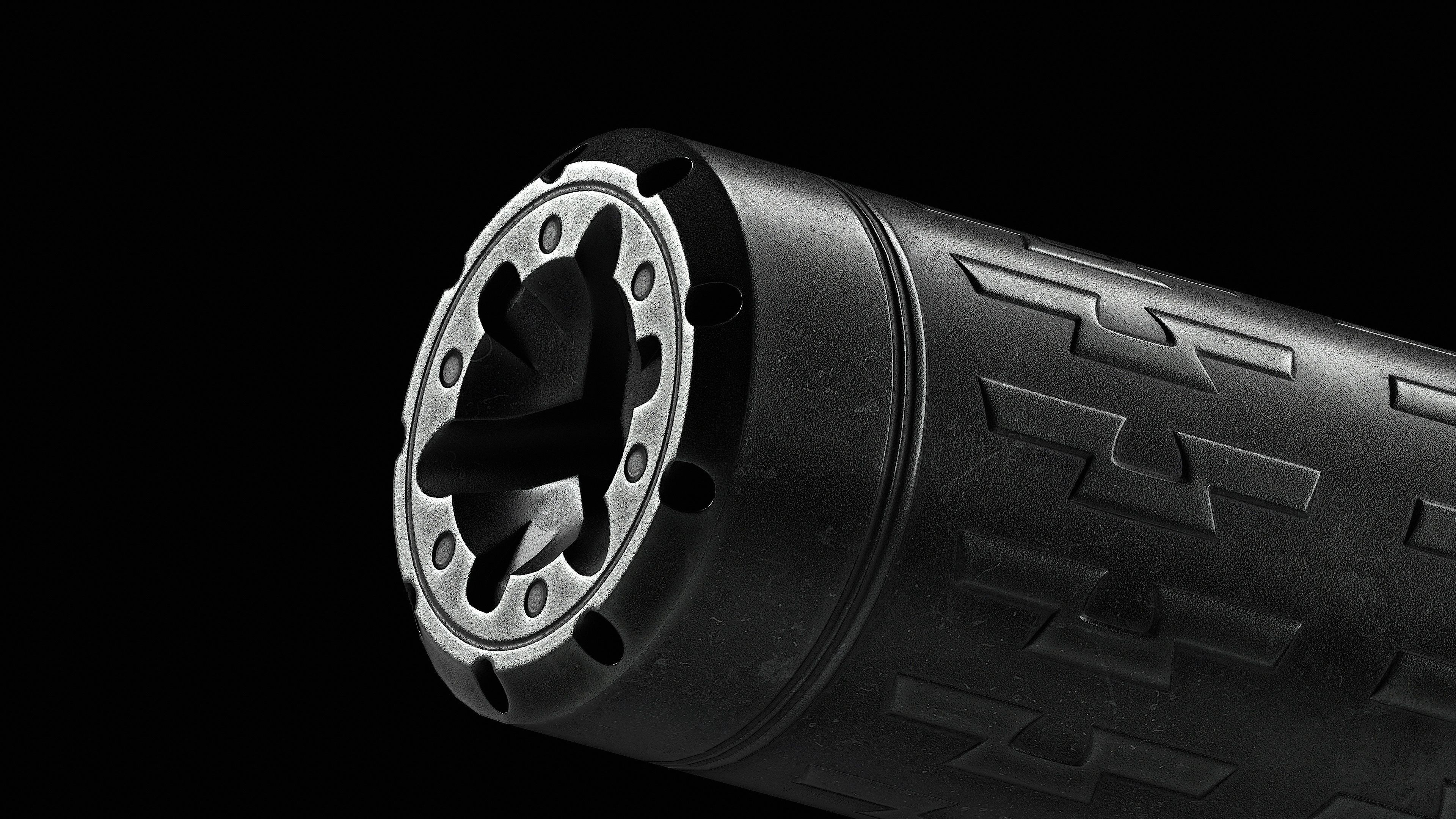 Suppressor SilencerCo Velos LBP Low-poly 3D model_5