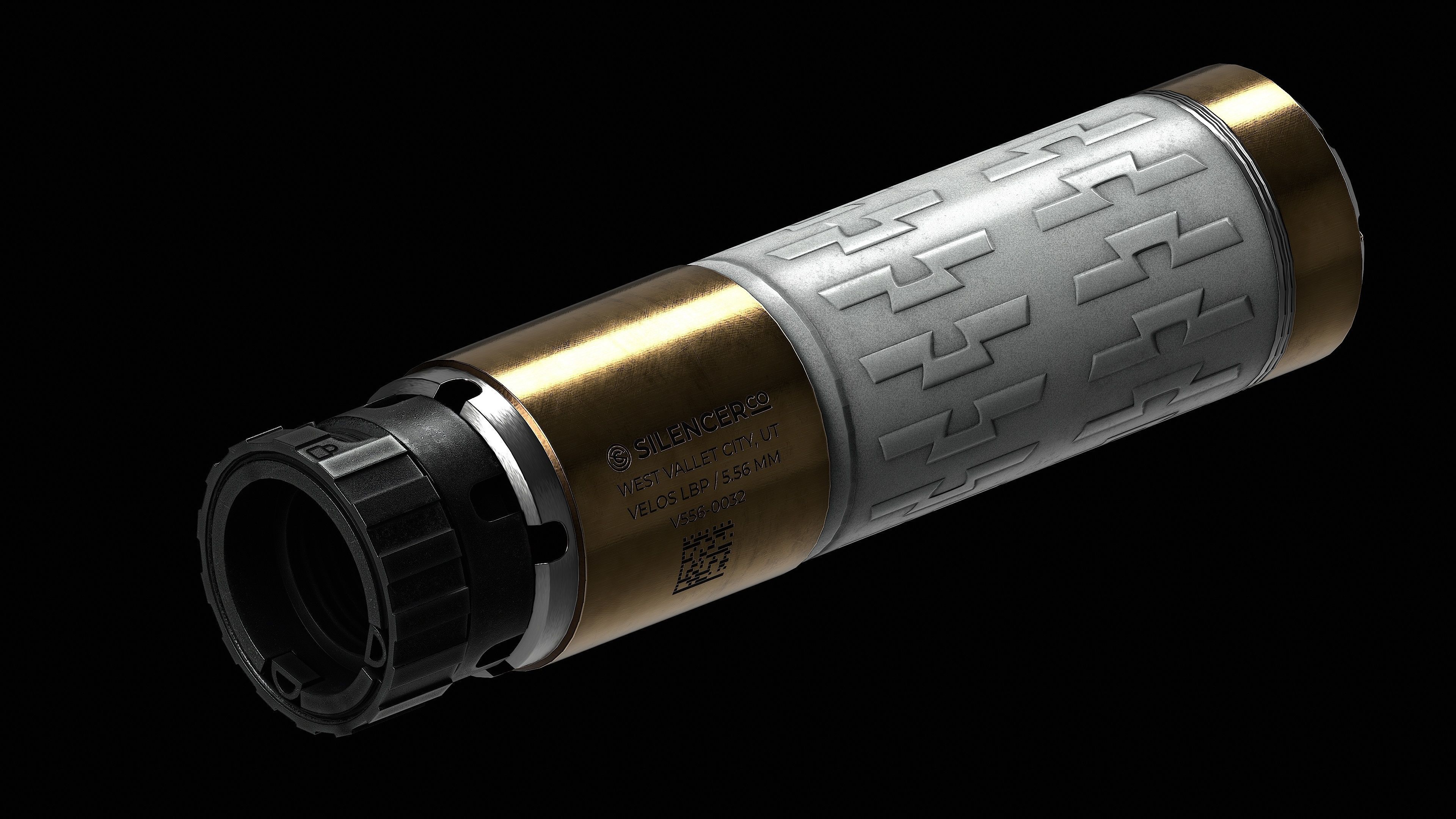 Suppressor SilencerCo Velos LBP Low-poly 3D model_7