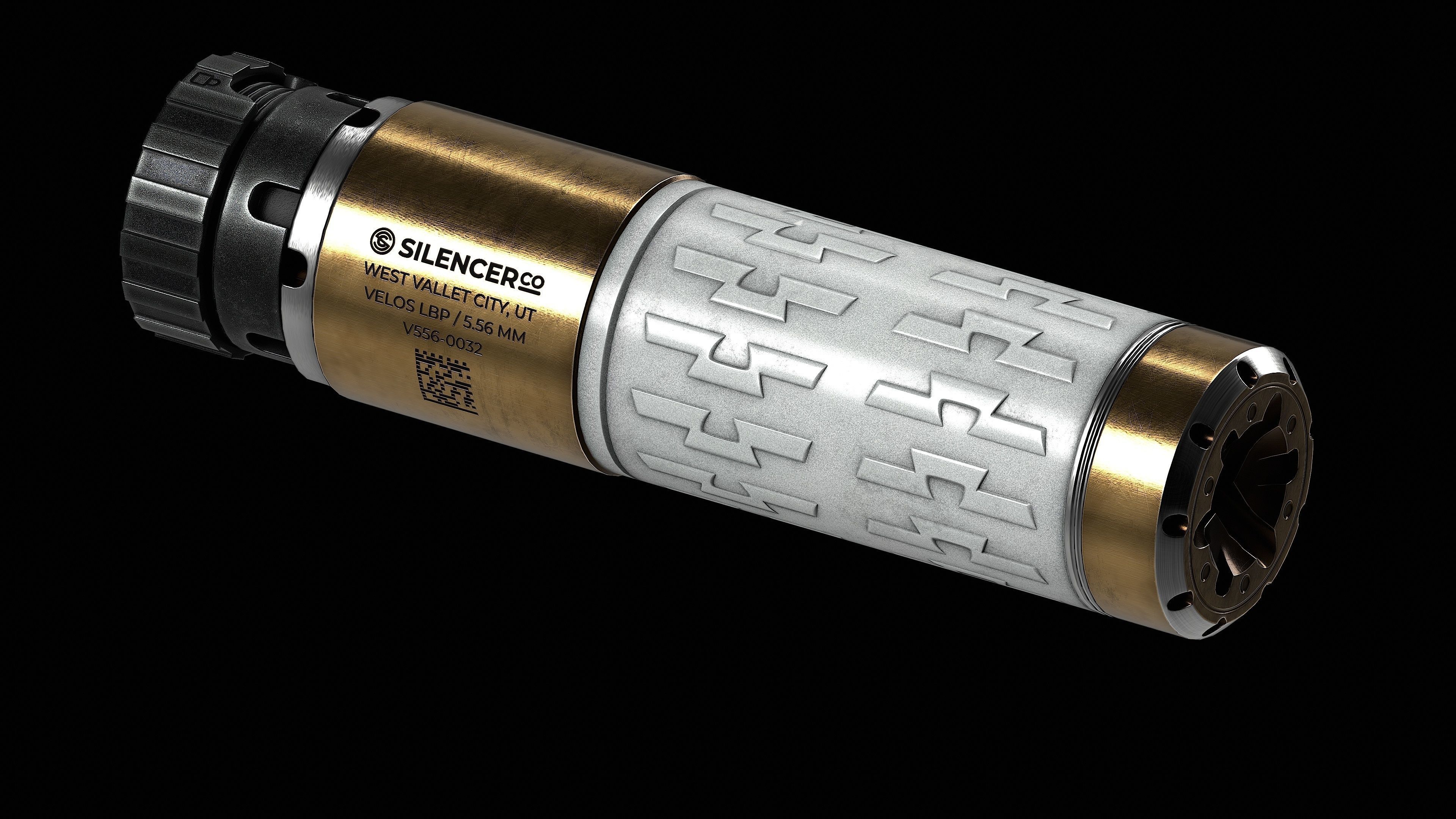 Suppressor SilencerCo Velos LBP Low-poly 3D model_3
