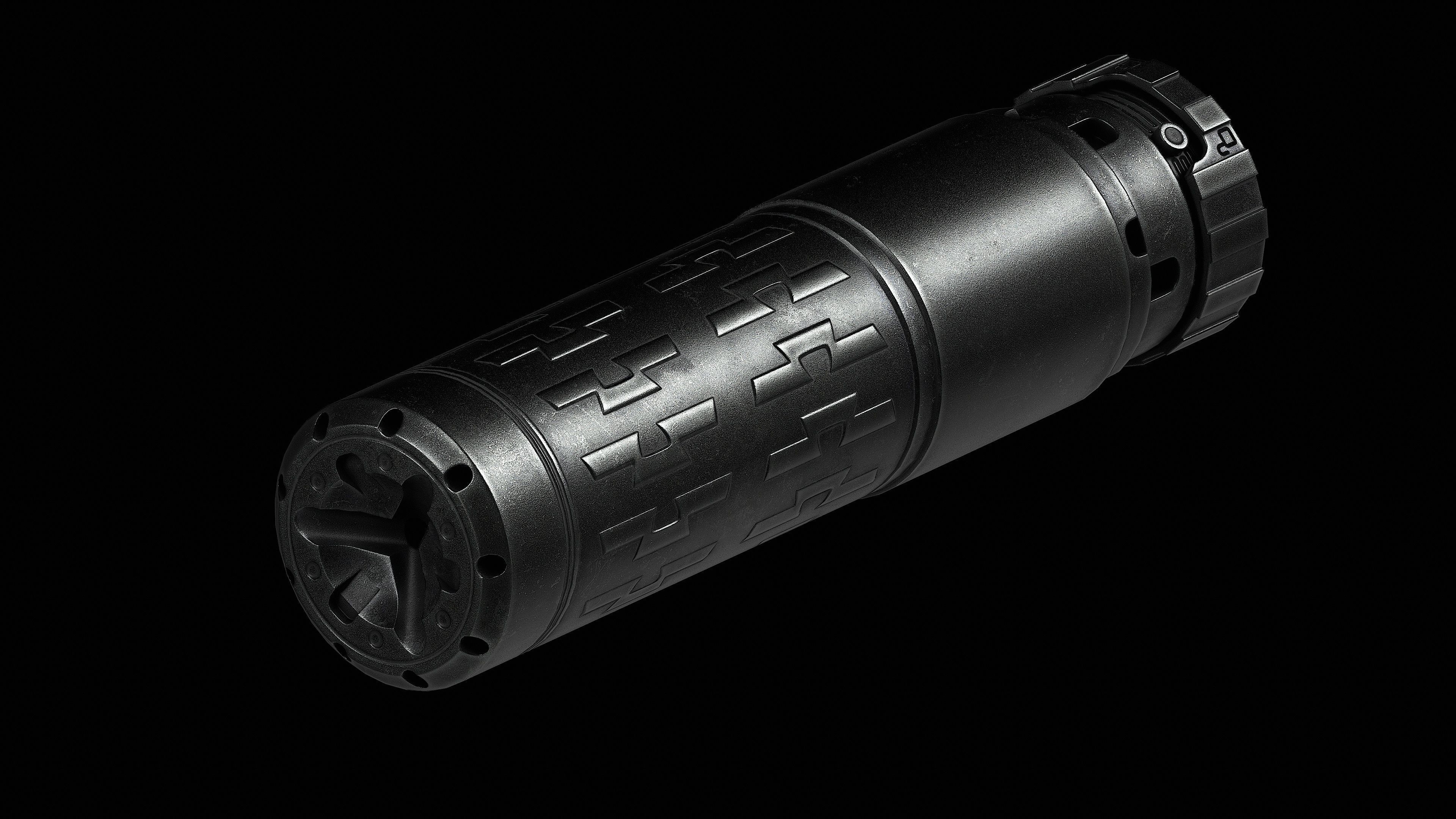 Suppressor SilencerCo Velos LBP Low-poly 3D model_1