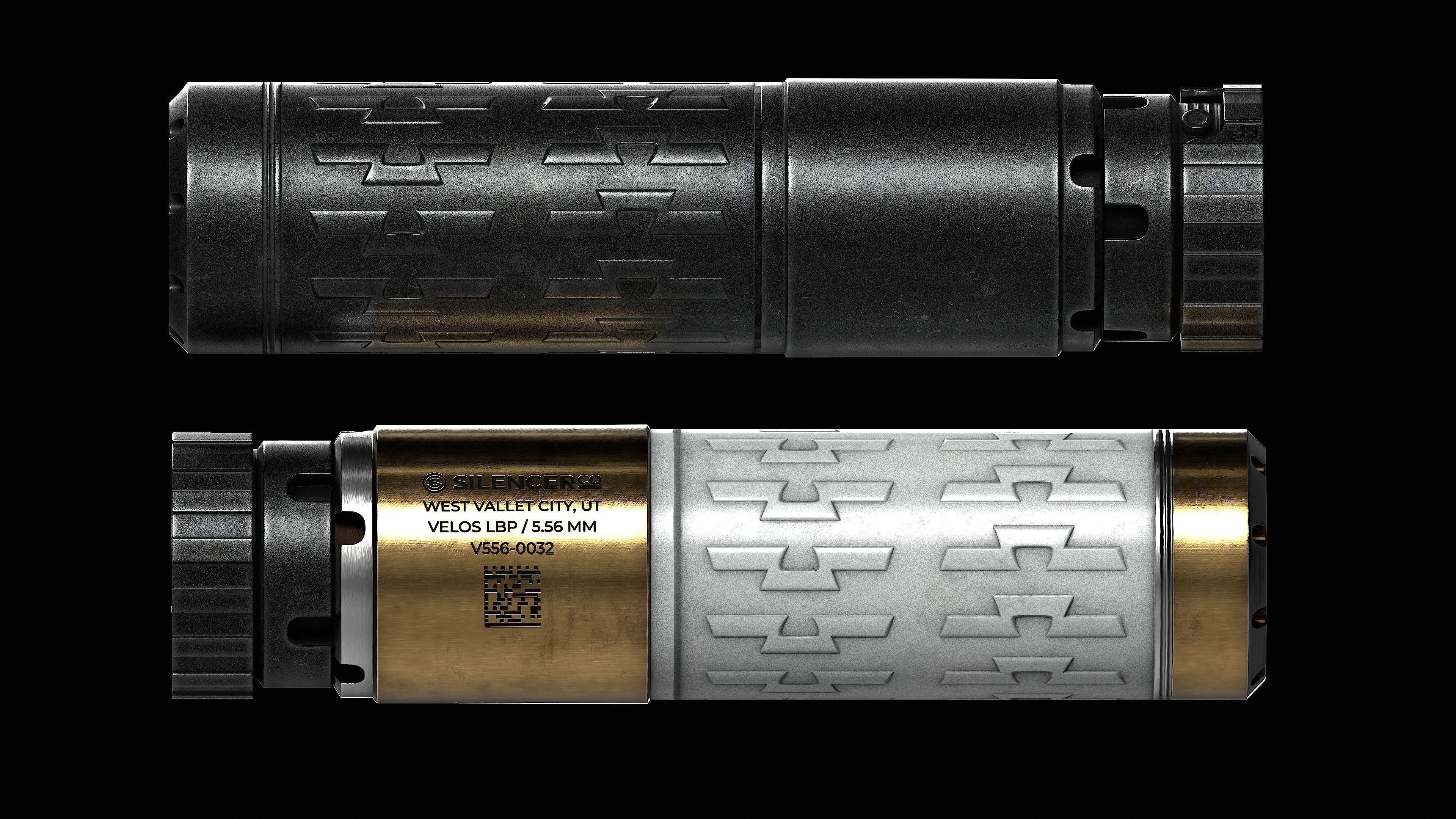 Suppressor SilencerCo Velos LBP Low-poly 3D model_13