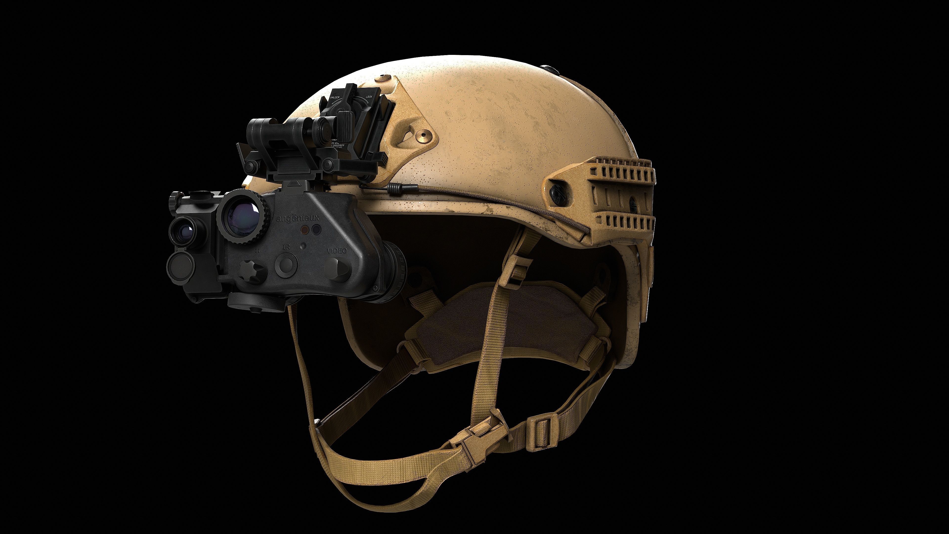 Crye Precision AirFrame Ballistic Helmet Low-poly 3D model_8