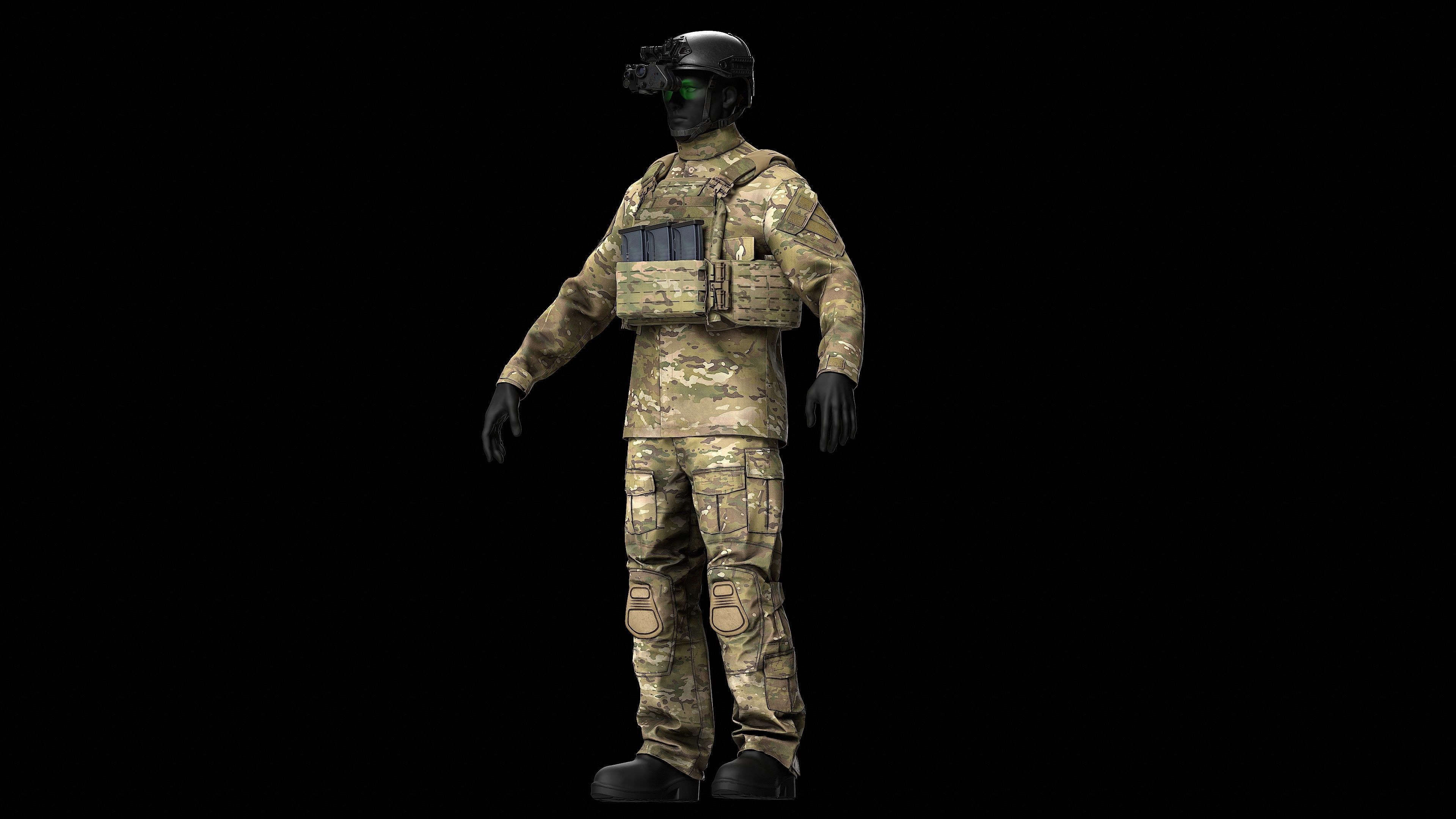 Crye Precision AirFrame Ballistic Helmet Low-poly 3D model_18