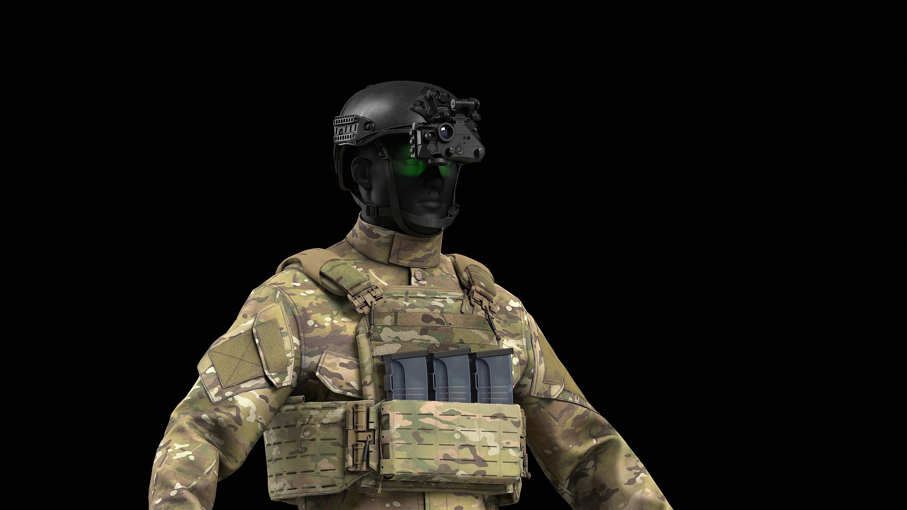 Crye Precision AirFrame Ballistic Helmet Low-poly 3D model_15