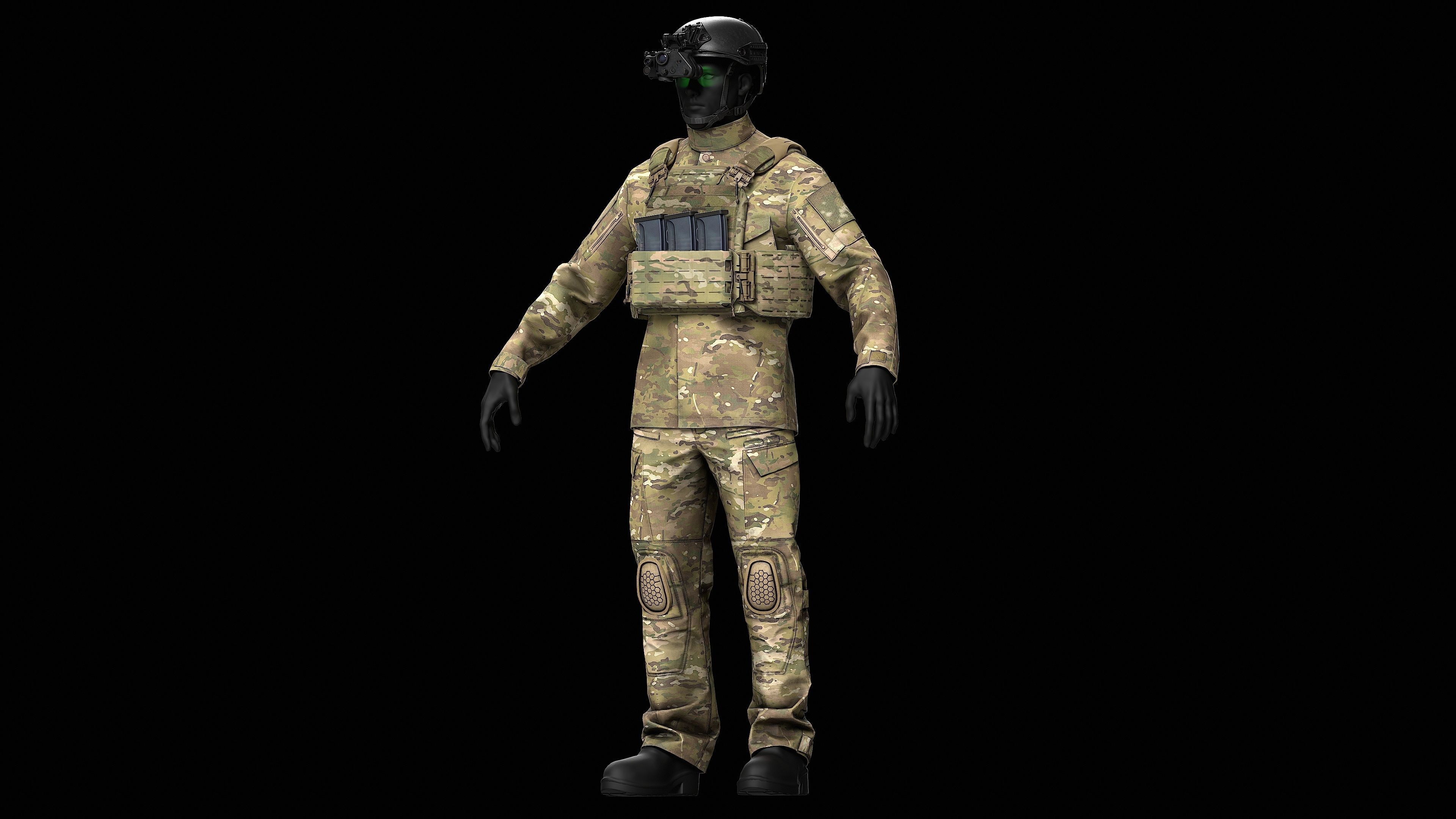 Crye Precision AirFrame Ballistic Helmet Low-poly 3D model_19