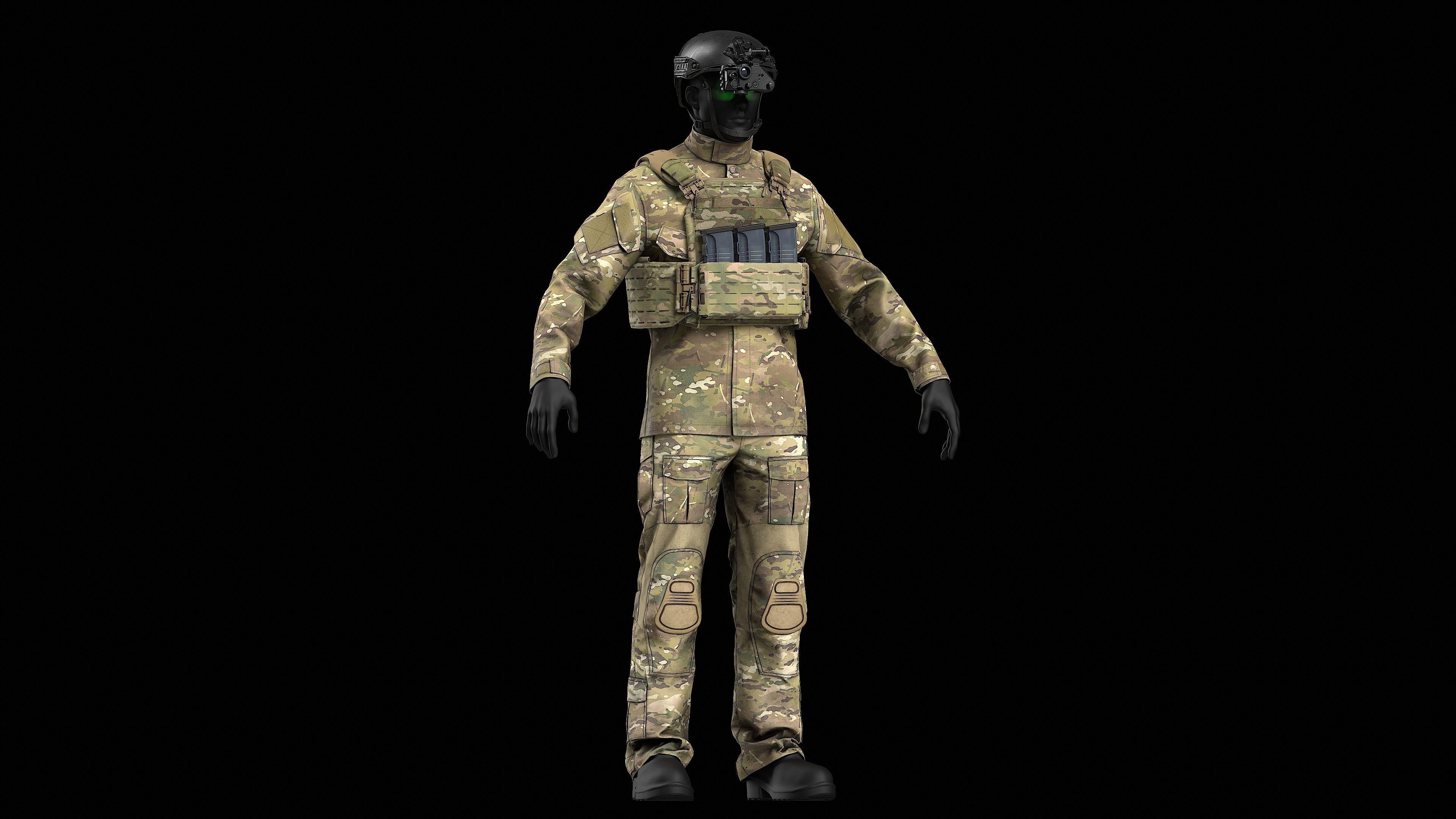 Crye Precision AirFrame Ballistic Helmet Low-poly 3D model_16