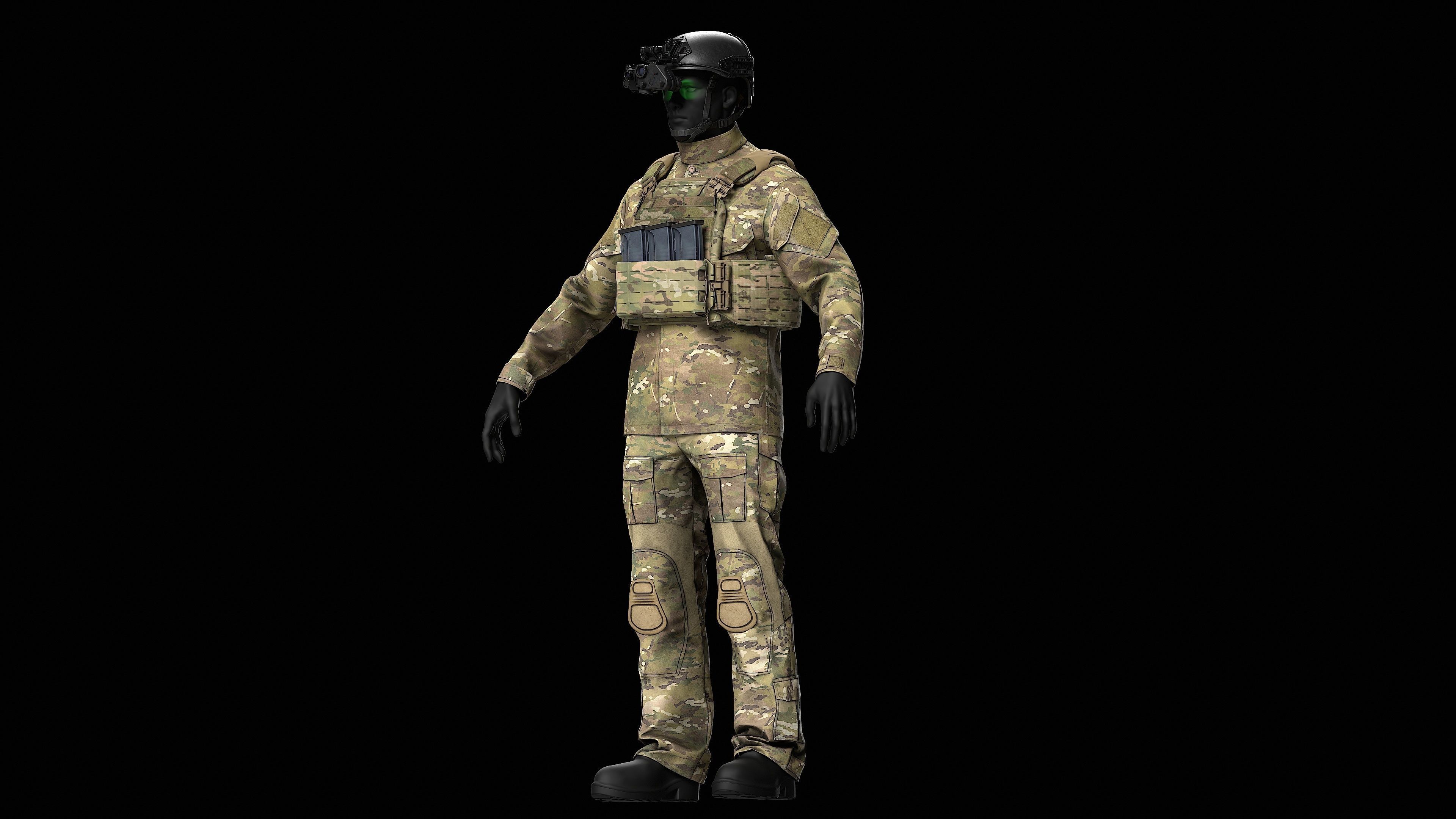 Crye Precision AirFrame Ballistic Helmet Low-poly 3D model_17