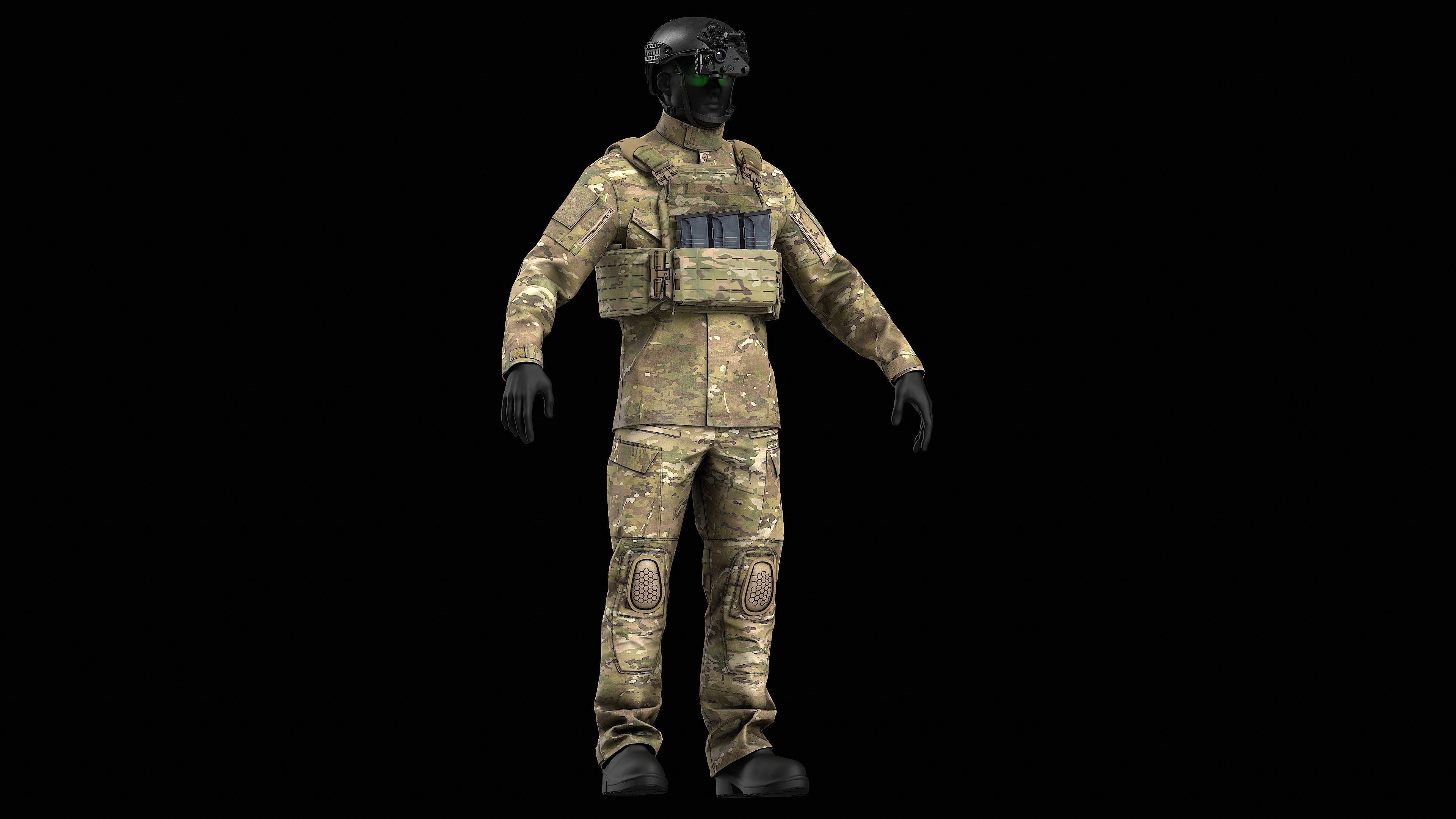 Crye Precision AirFrame Ballistic Helmet Low-poly 3D model_20