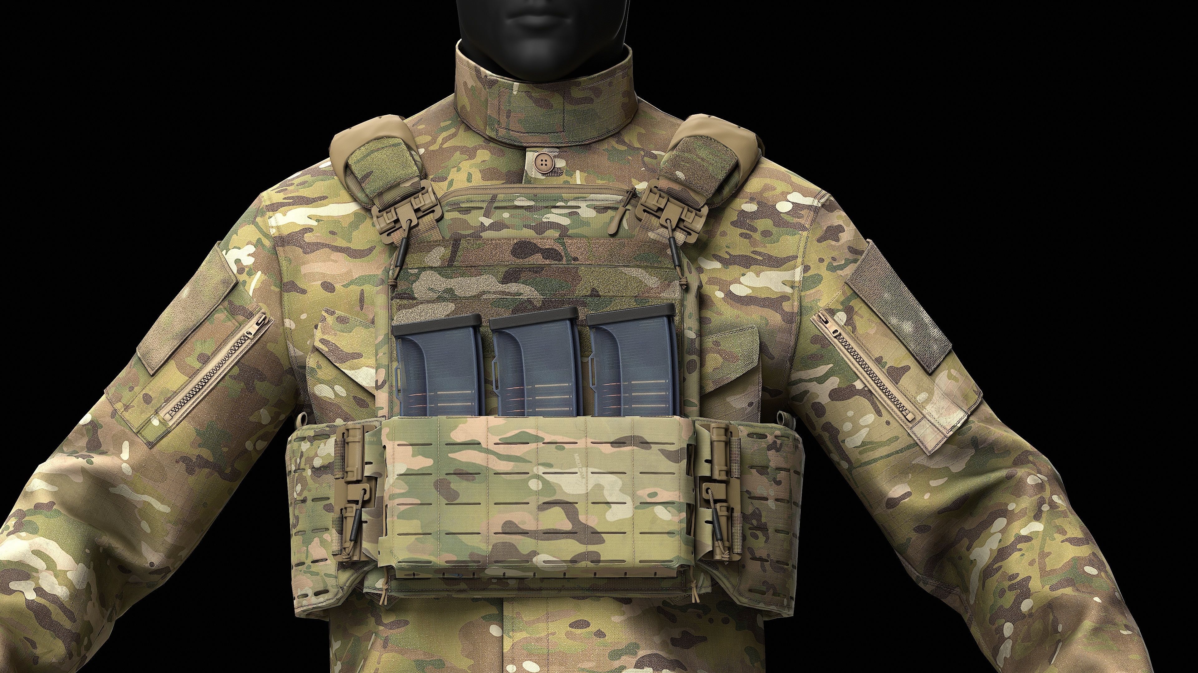 Strandhogg v3 SAPI Cut Plate Carrier Low-poly 3D model_13