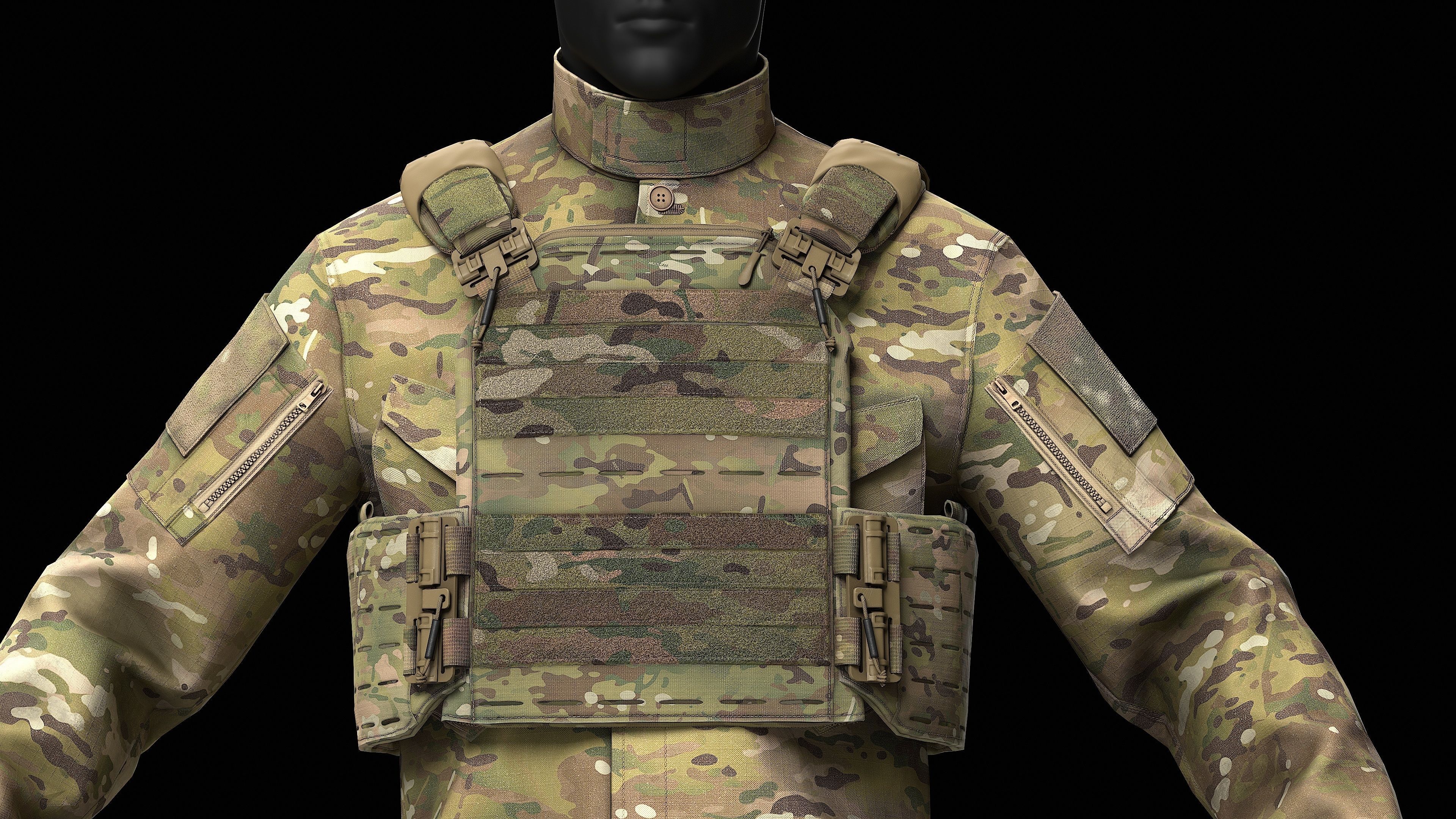 Strandhogg v3 SAPI Cut Plate Carrier Low-poly 3D model_11