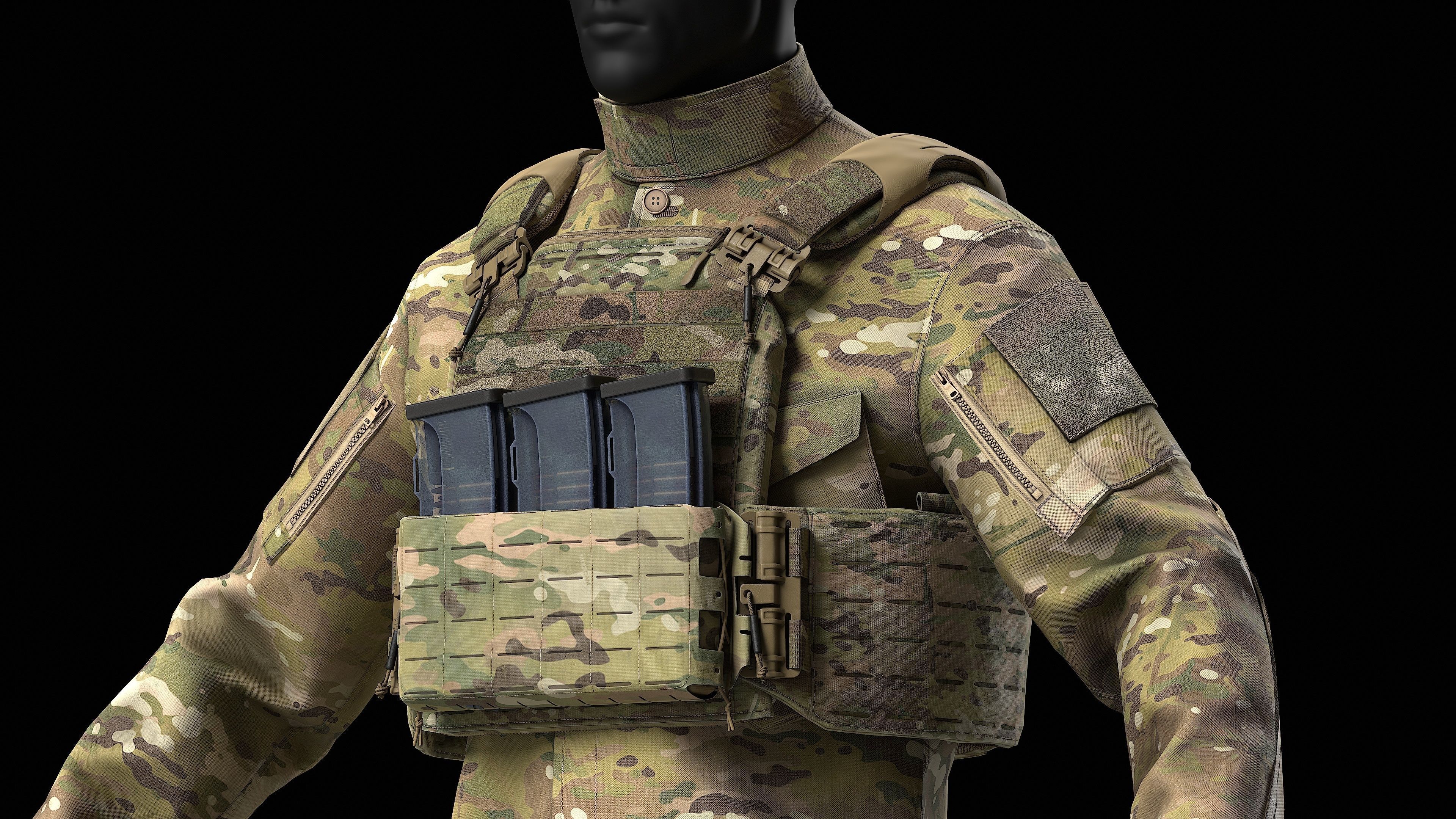Strandhogg v3 SAPI Cut Plate Carrier Low-poly 3D model_10