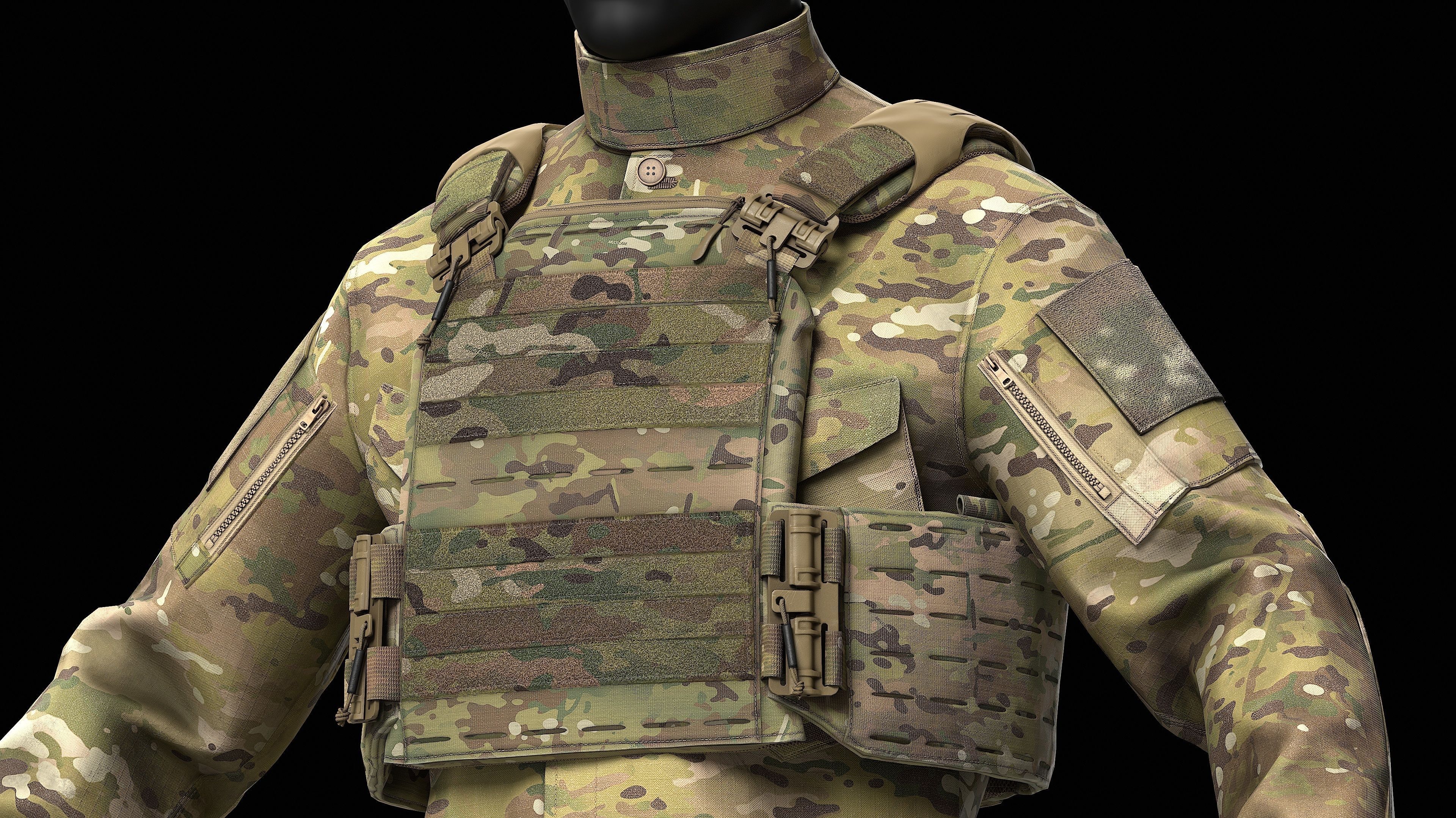 Strandhogg v3 SAPI Cut Plate Carrier Low-poly 3D model_9
