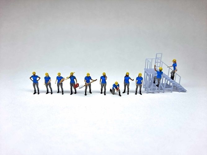 N Scale Female Workers Free 3D print model