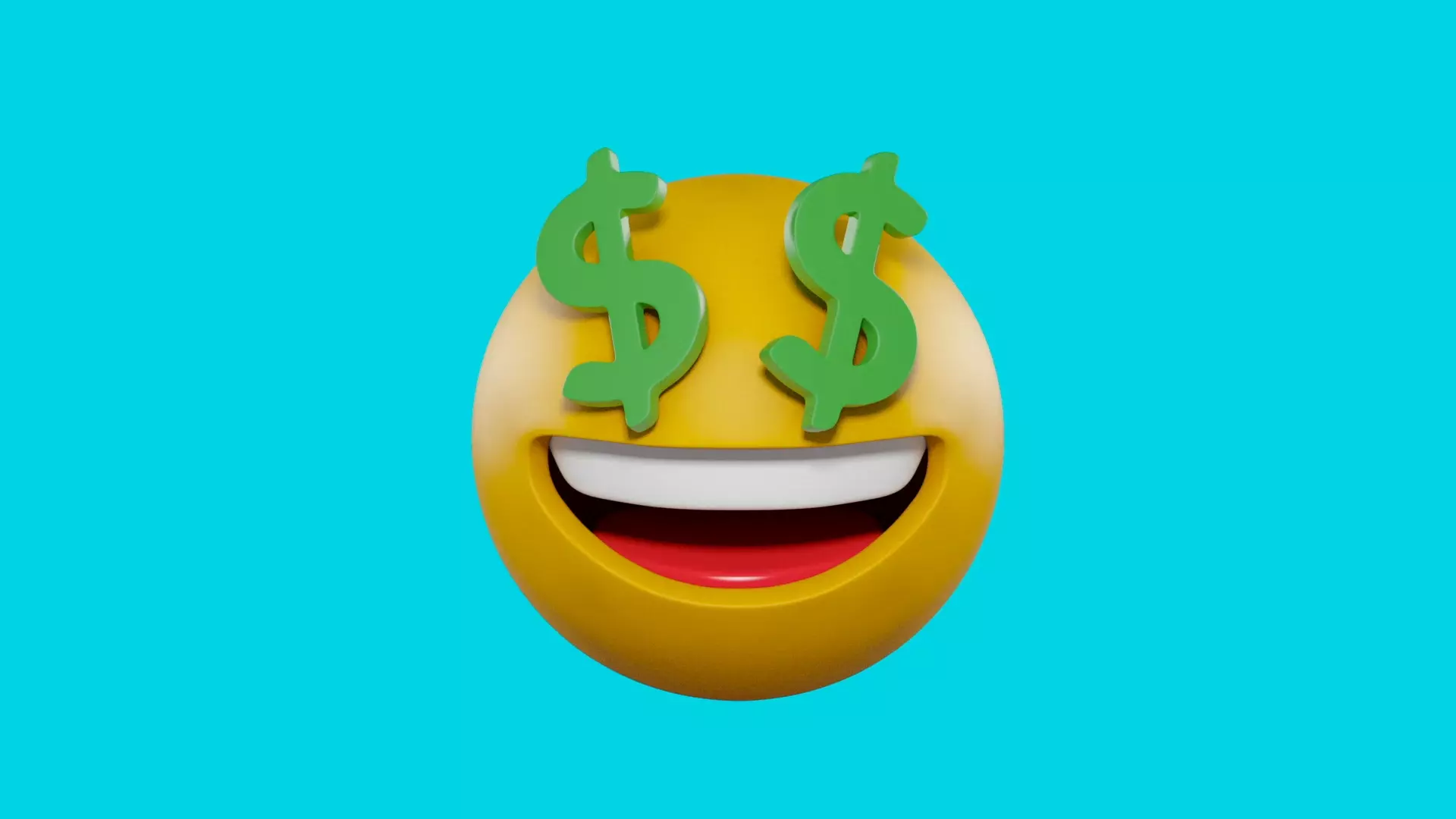 Animated Money Eyes Emoji Face with Dollar Eyes 3D model