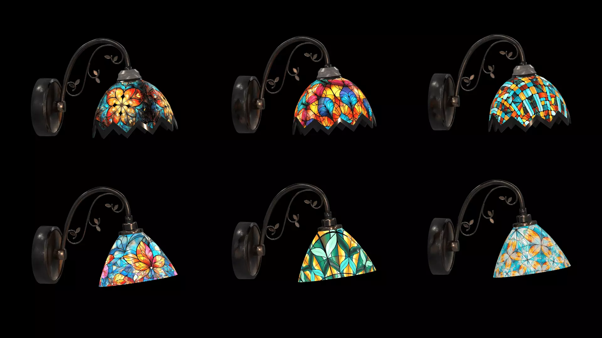 Lamp collection Low-poly 3D model_0