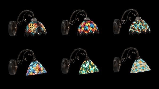 Lamp collection Low-poly 3D model