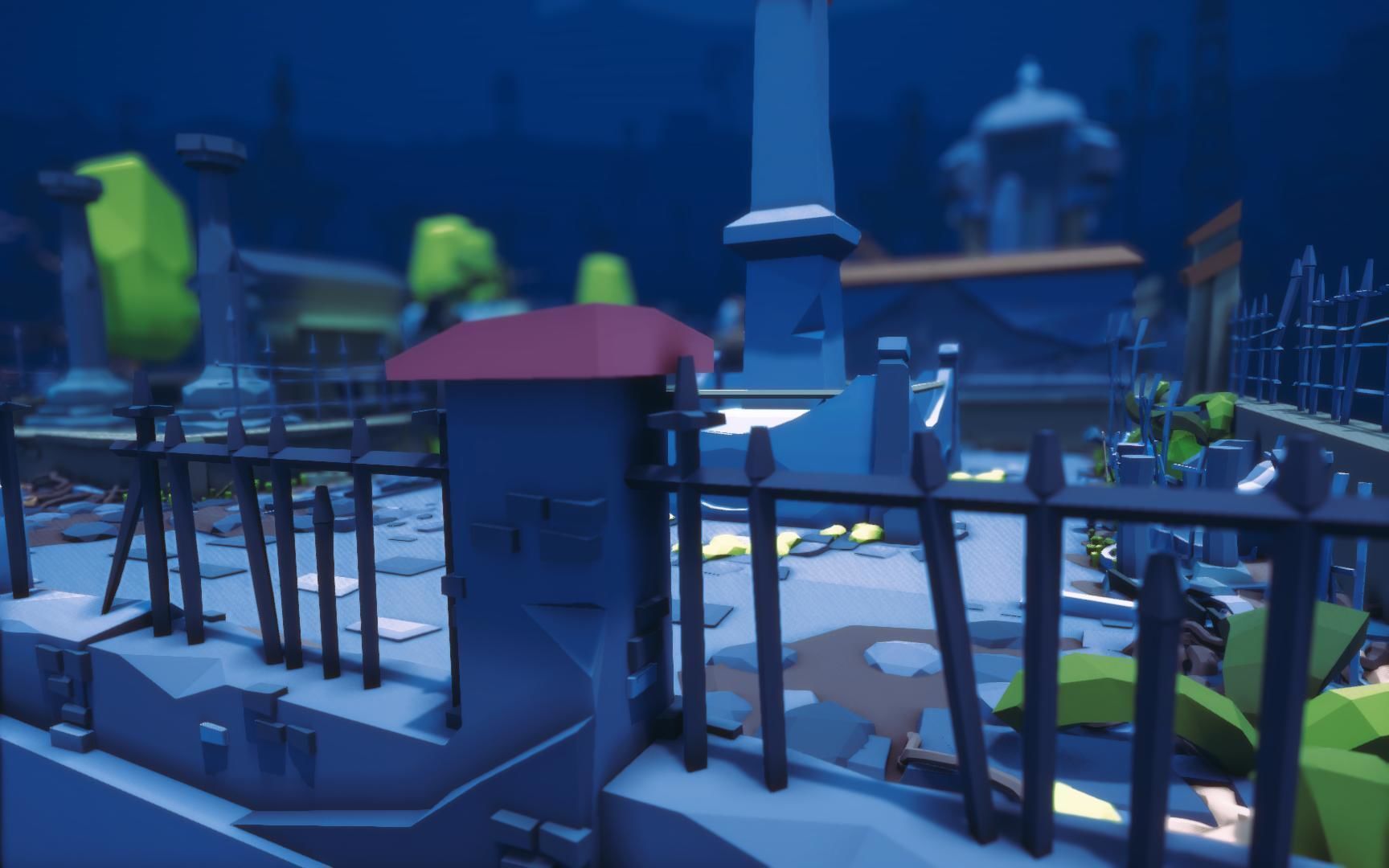 cemetery - Dark Corner Free low-poly 3D model_6