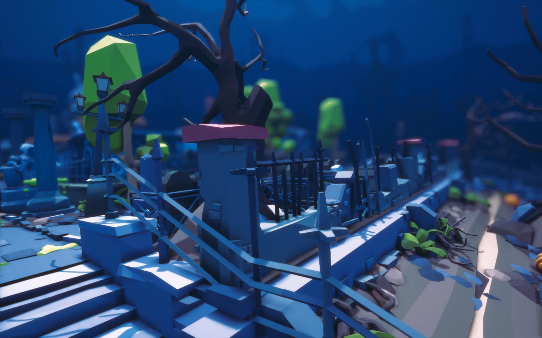 cemetery - Dark Corner Free low-poly 3D model_4