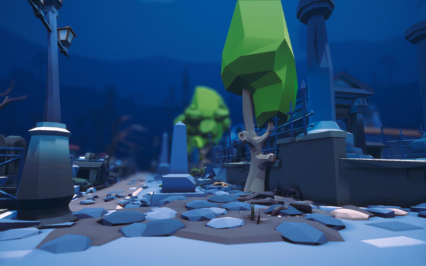 cemetery - Dark Corner Free low-poly 3D model_3