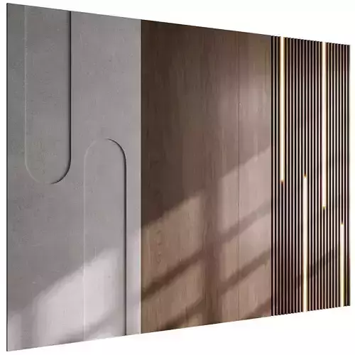 Headboard wood and concrete 3d Wall Panel