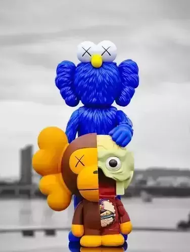 Kaws BFF x Bape Milo Fan Art Toy 