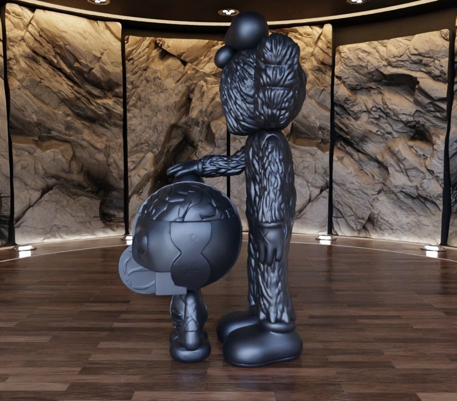 Kaws BFF x Bape Milo Fan Art Toy  3D print model_3