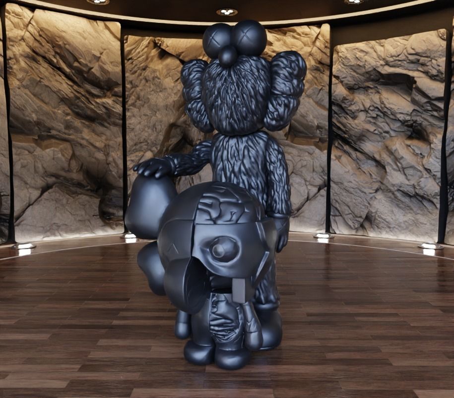 Kaws BFF x Bape Milo Fan Art Toy  3D print model_8