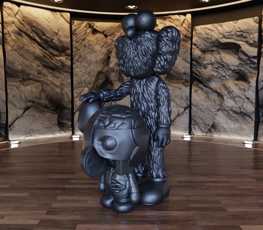 Kaws BFF x Bape Milo Fan Art Toy  3D print model_1