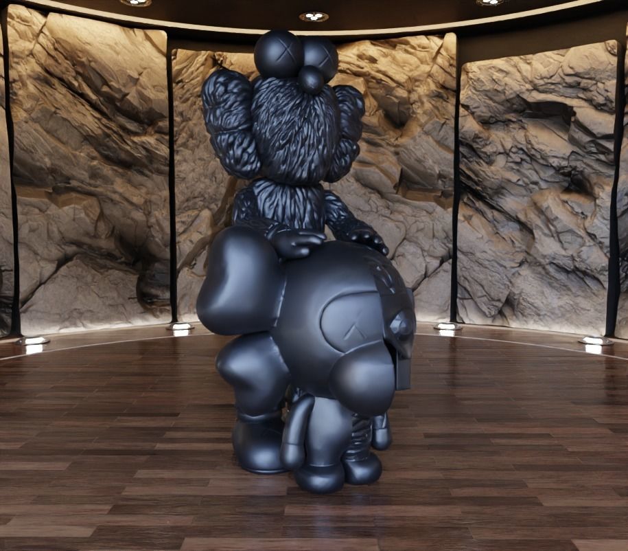 Kaws BFF x Bape Milo Fan Art Toy 3D print model_3
