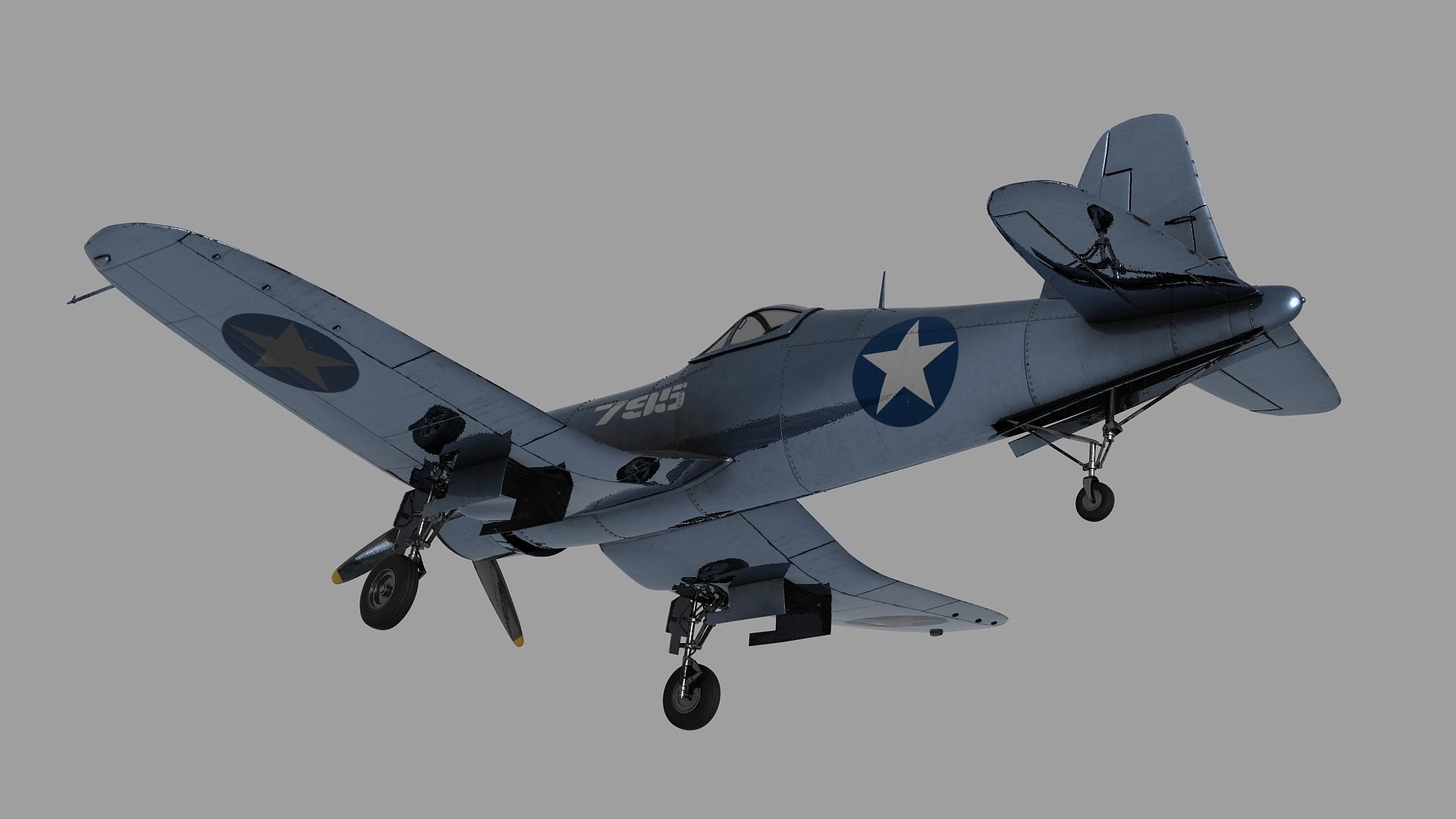 Fighter game ready pbr model Low-poly 3D model_3