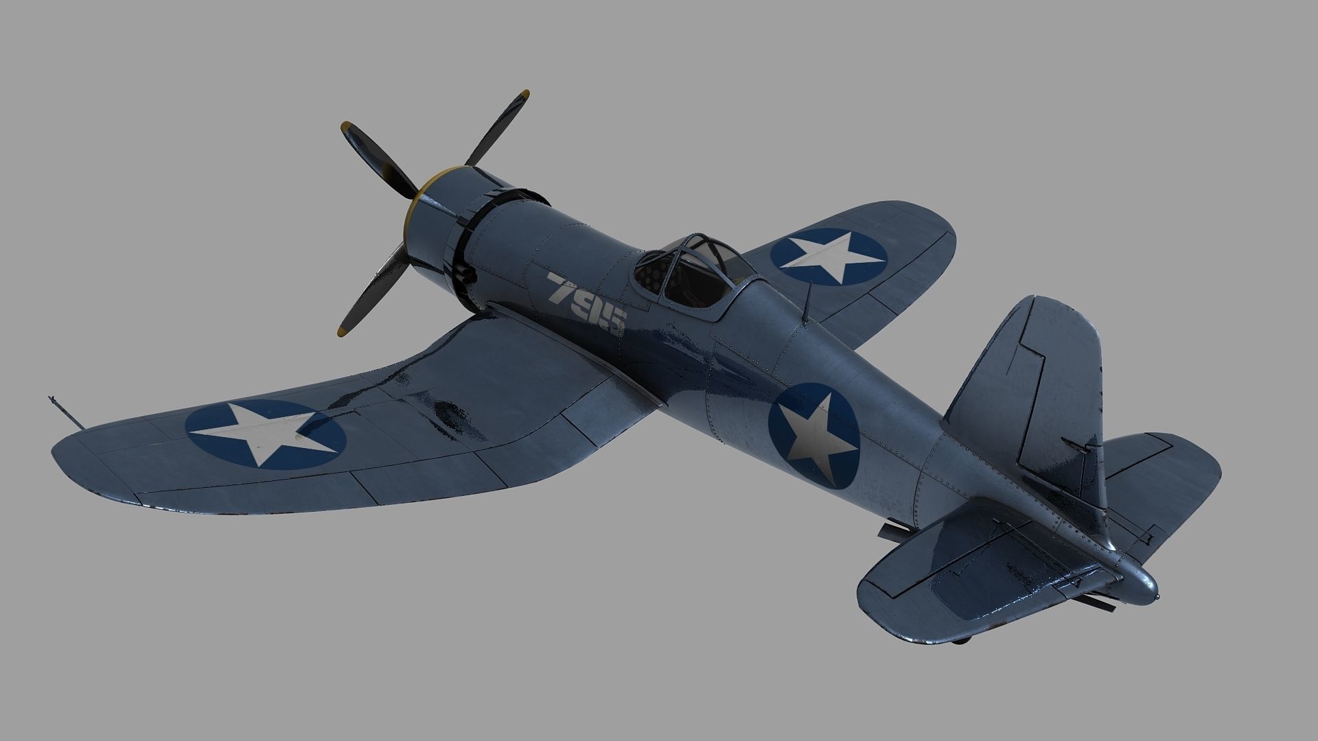 Fighter game ready pbr model Low-poly 3D model_1