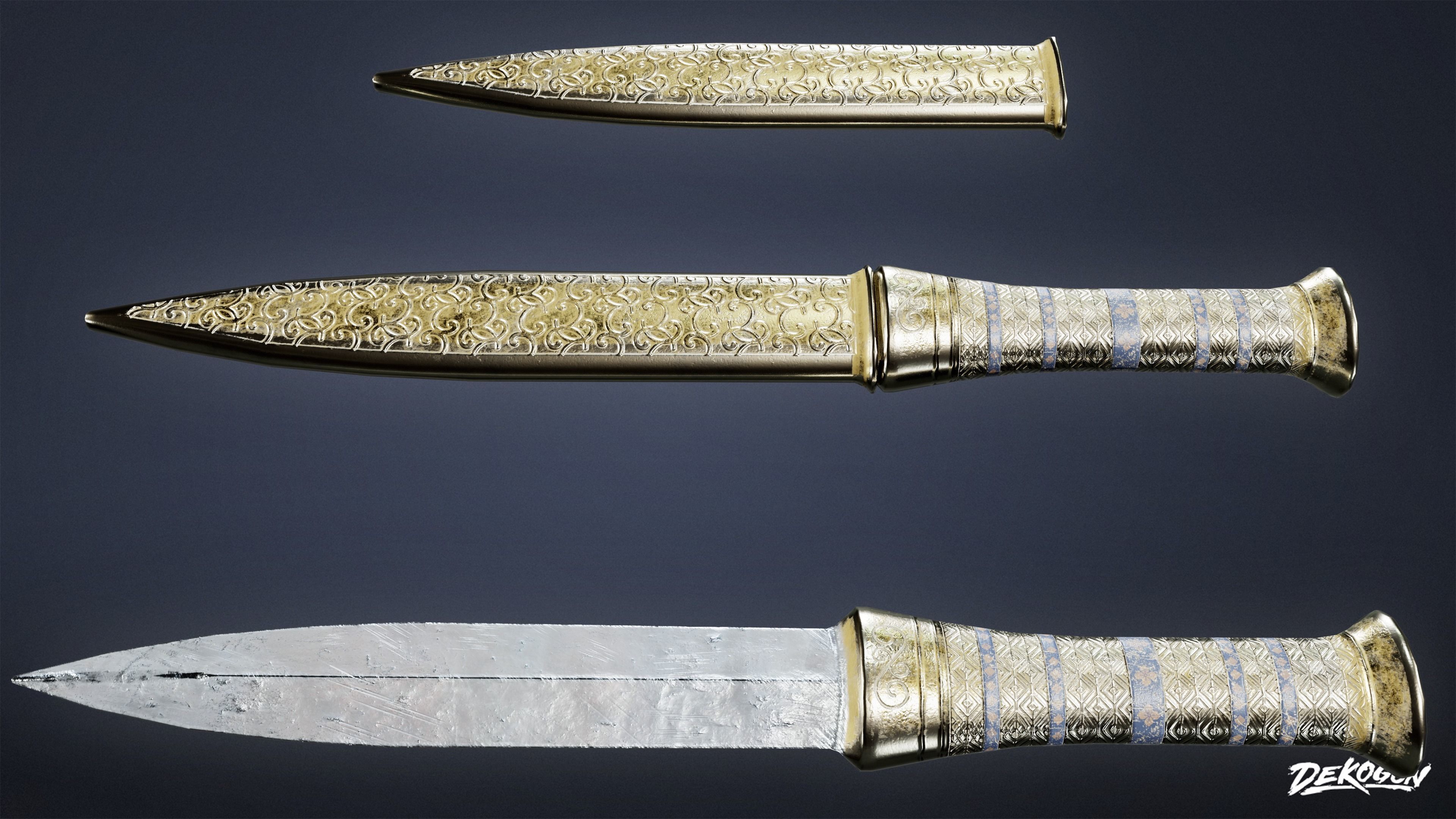 ANCIENT TREASURES - Dagger 01 - LOW POLY Low-poly 3D model_1