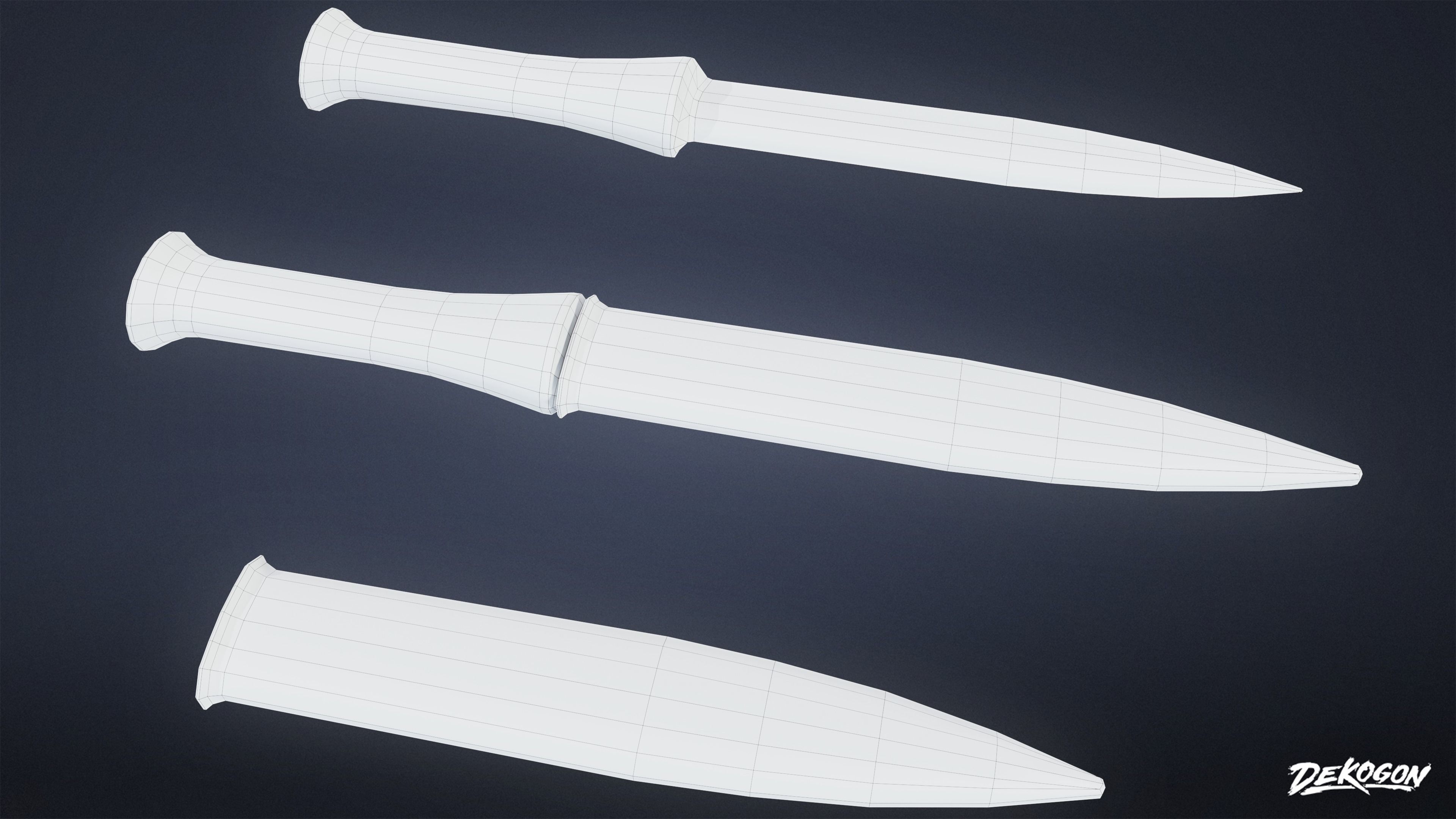 ANCIENT TREASURES - Dagger 01 - LOW POLY Low-poly 3D model_7