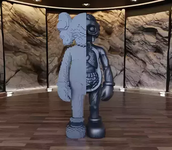 Kaws Half Flayed Open 8 Bits Fan Art Toy  3D print model