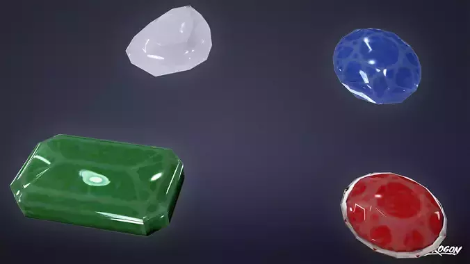 ANCIENT TREASURES - Gems 01 - LOW POLY