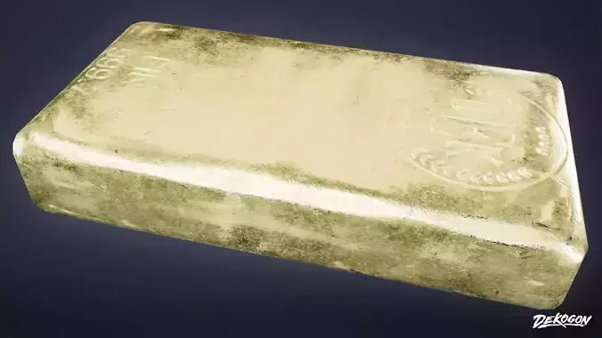 ANCIENT TREASURES - Gold Bar 01 - LOW POLY