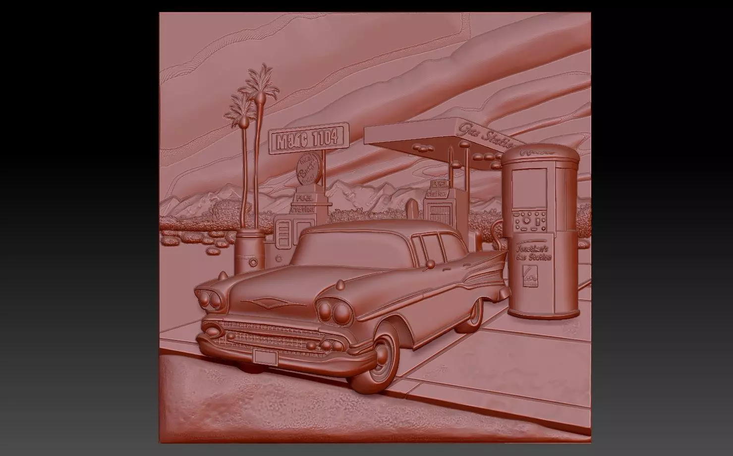 The car is at the gas station 3D print model_0