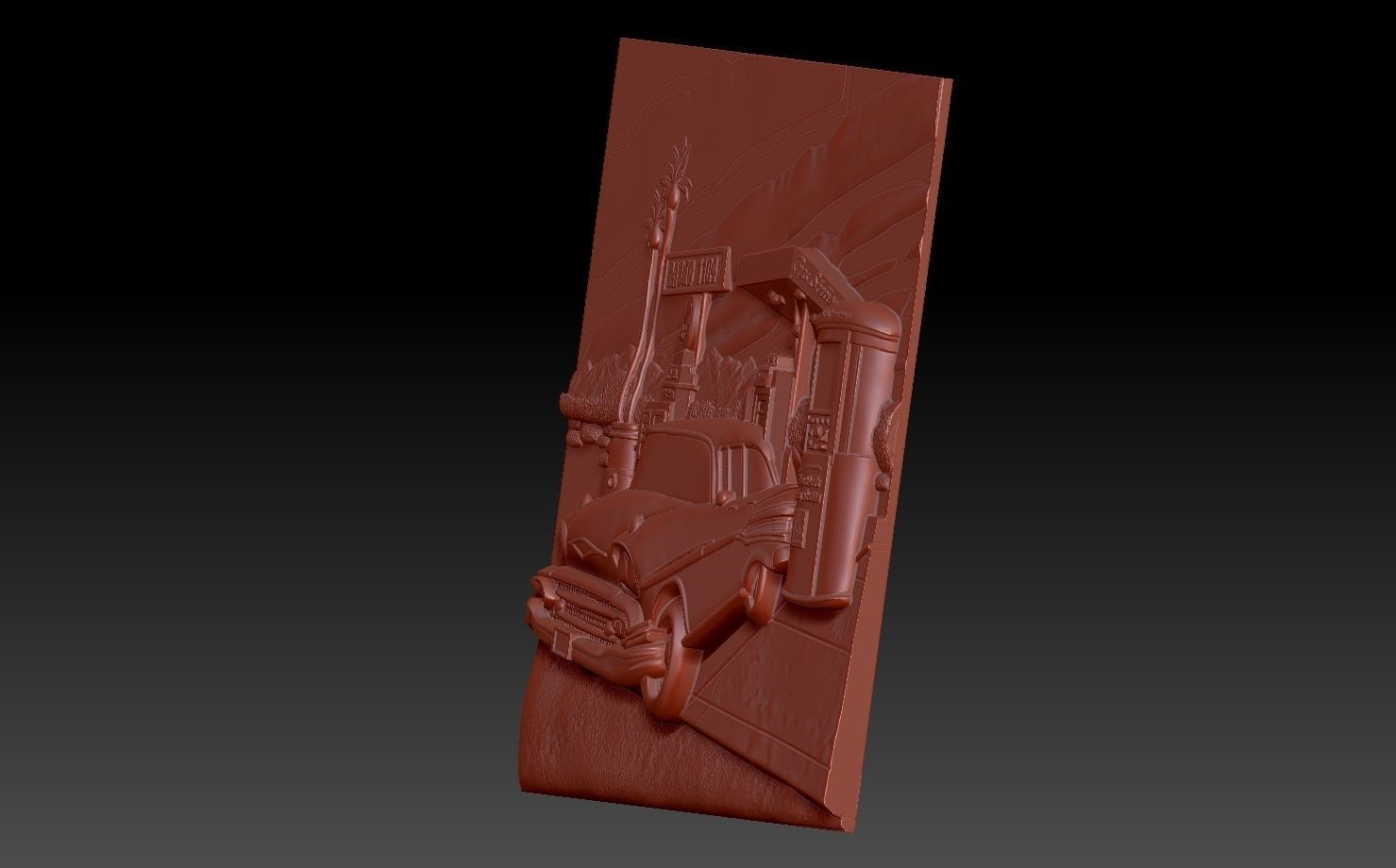 The car is at the gas station 3D print model_4